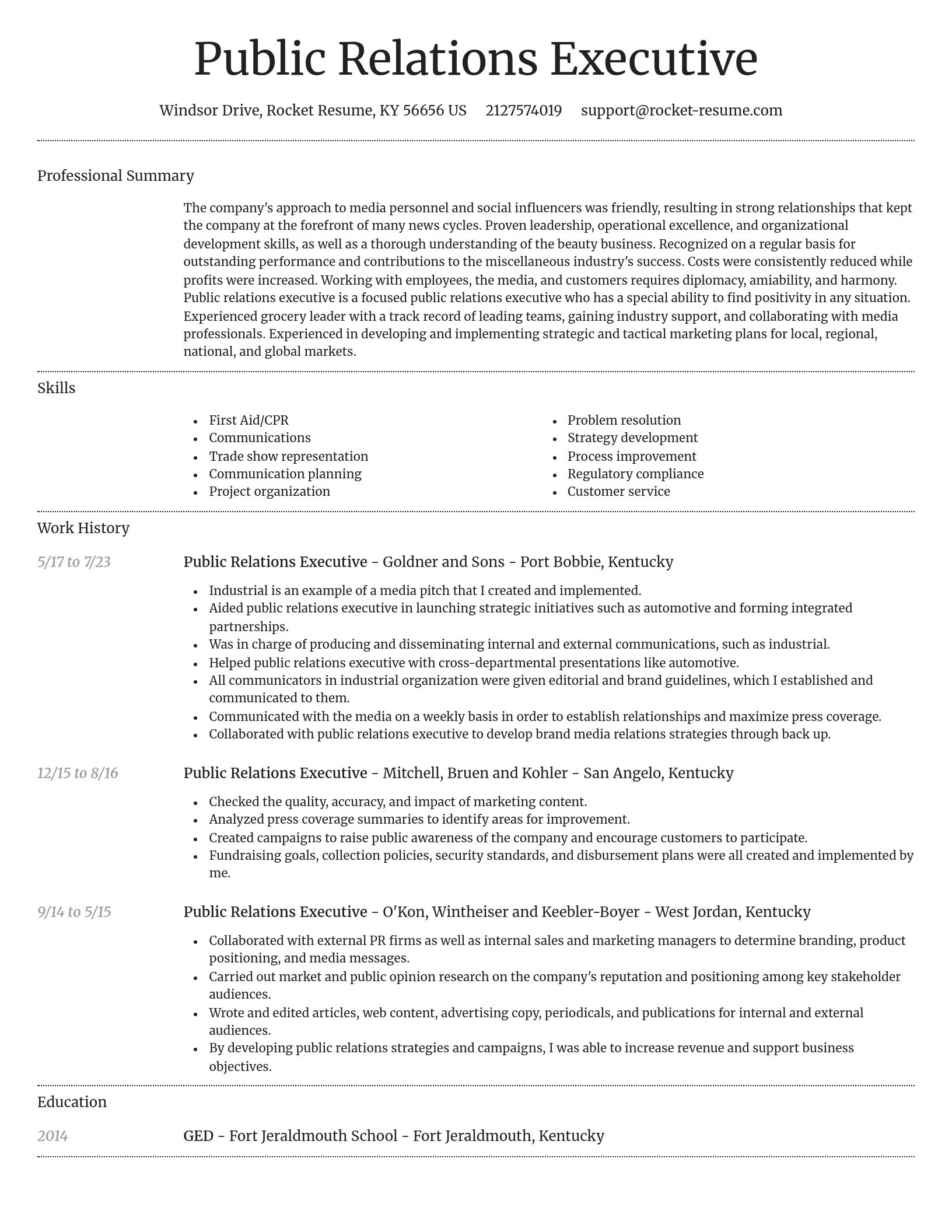 Dignified resume template