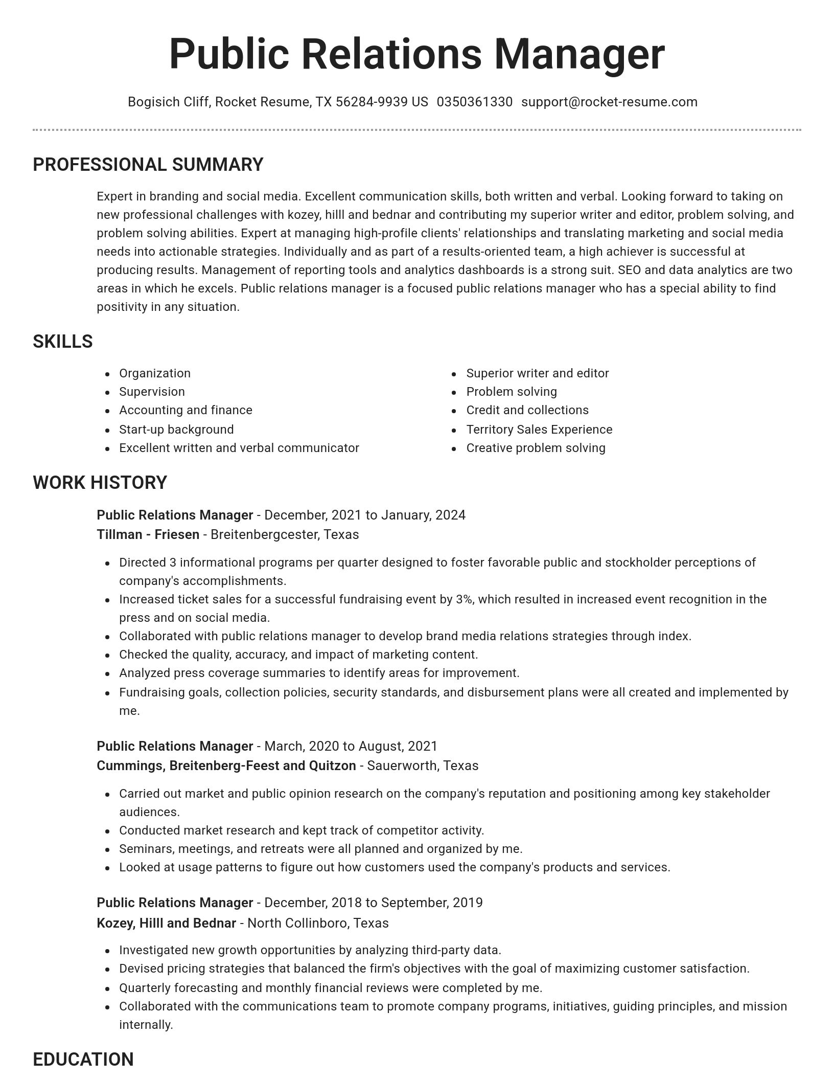 Brilliant resume template
