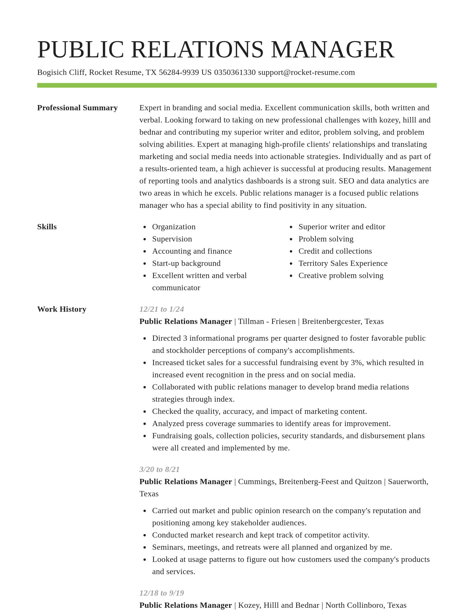 Smart resume template