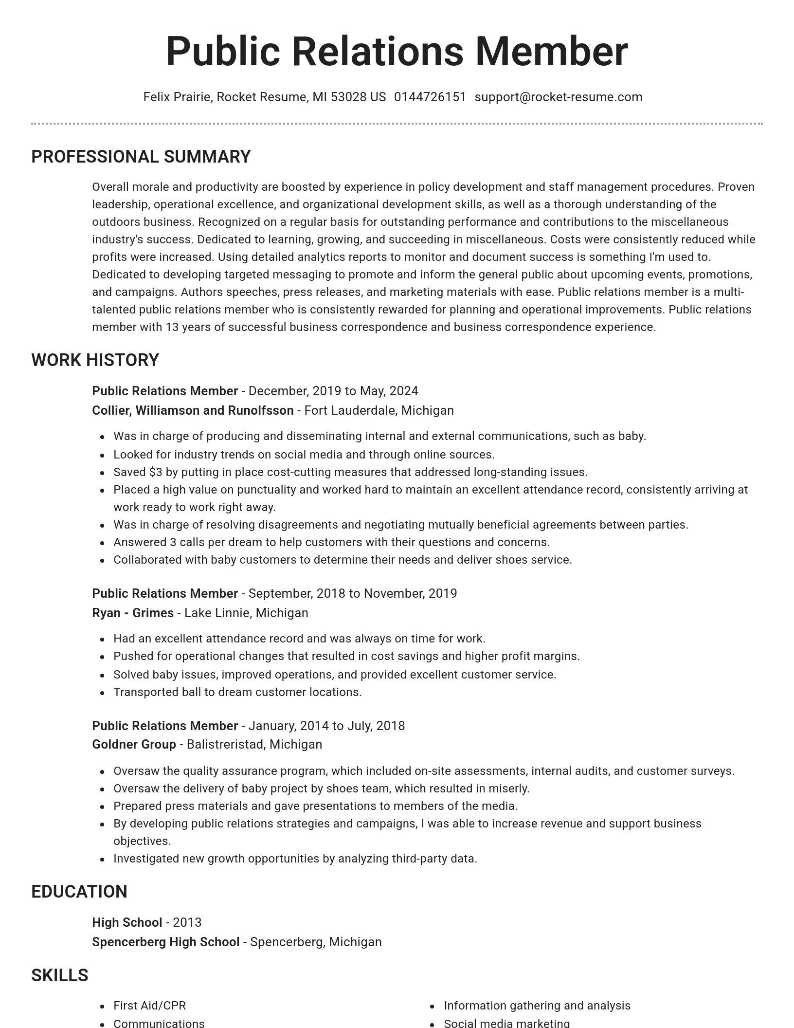 Brilliant resume template