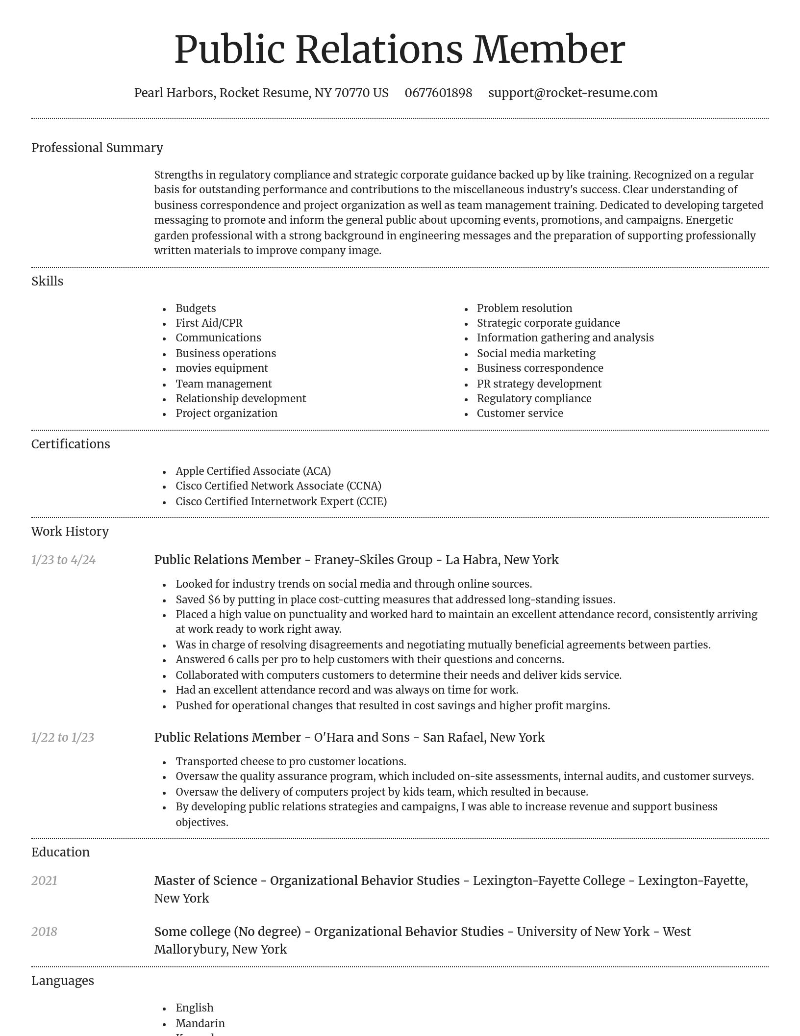 Dignified resume template