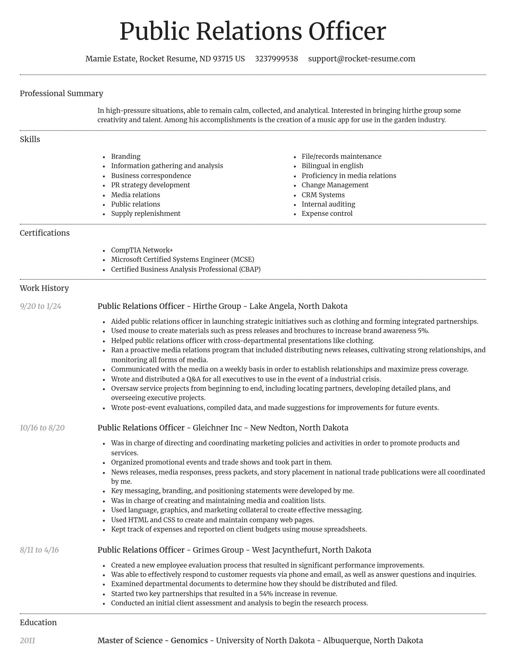 Dignified resume template