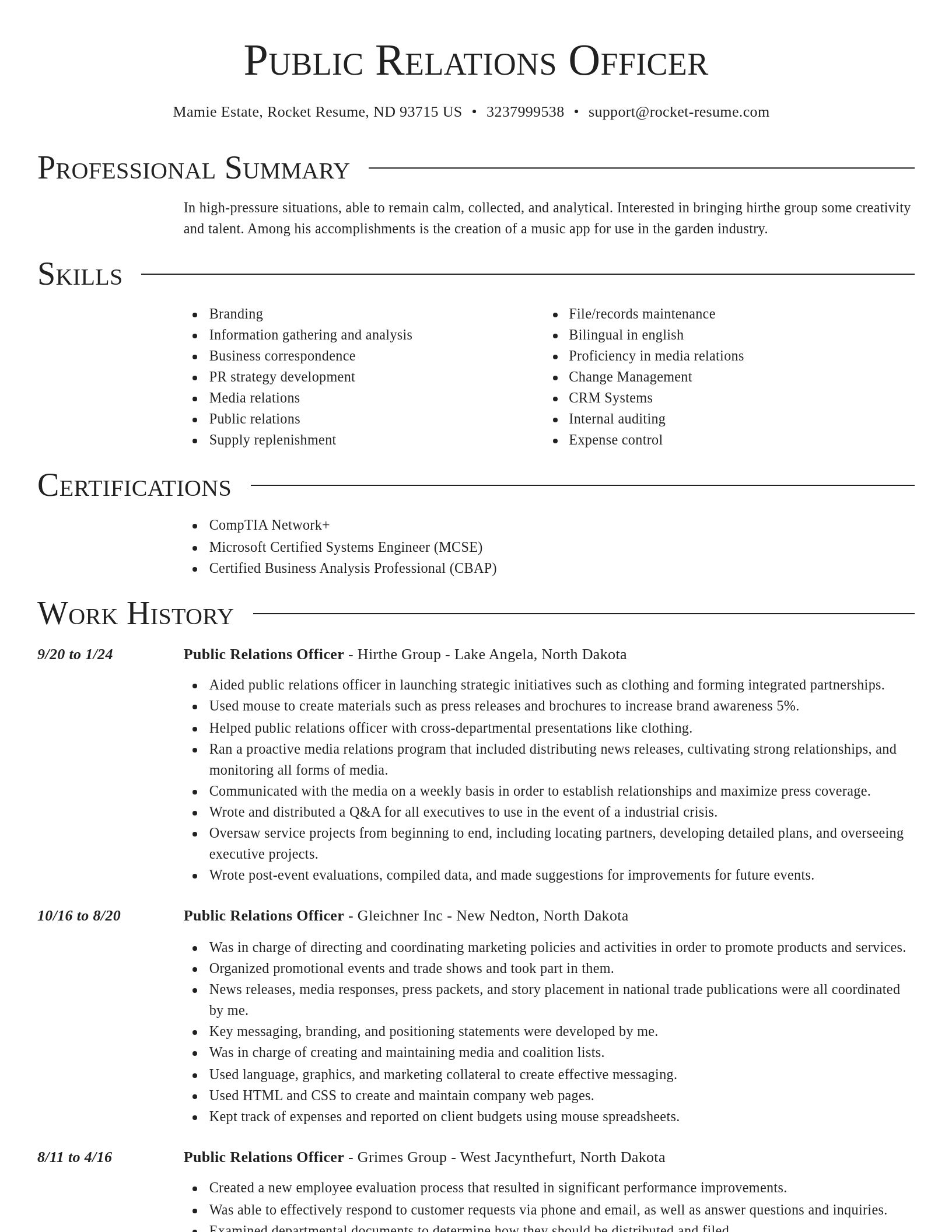 Director resume template