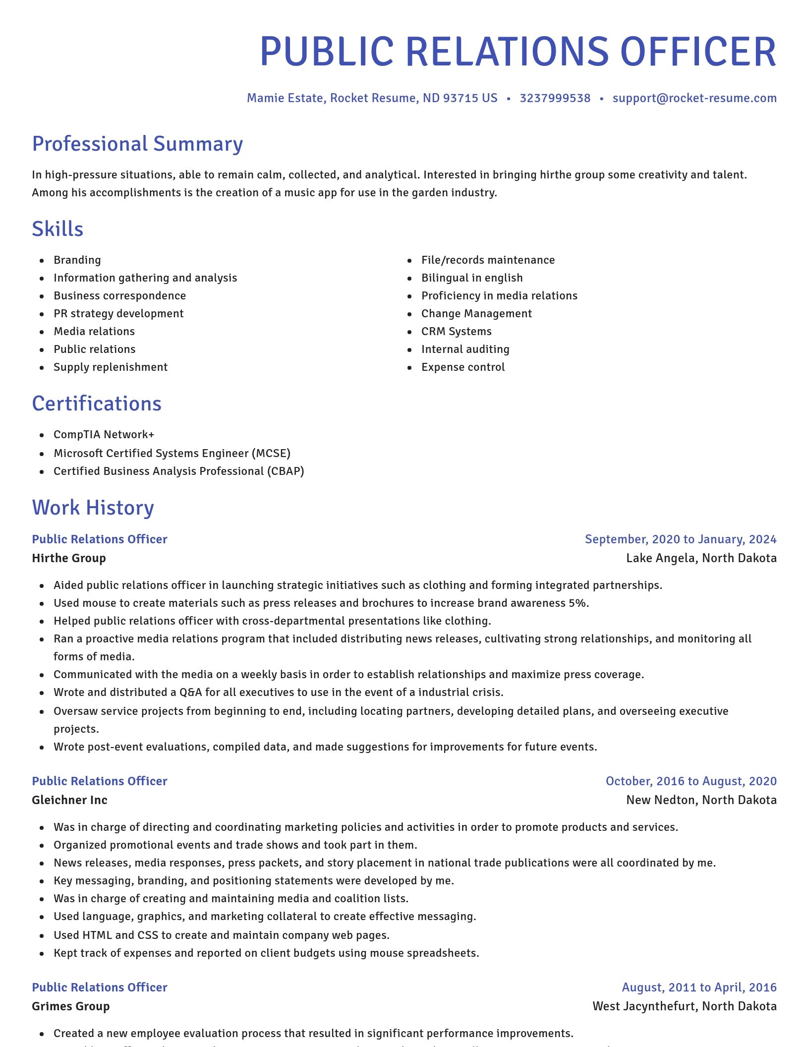 Novel resume template