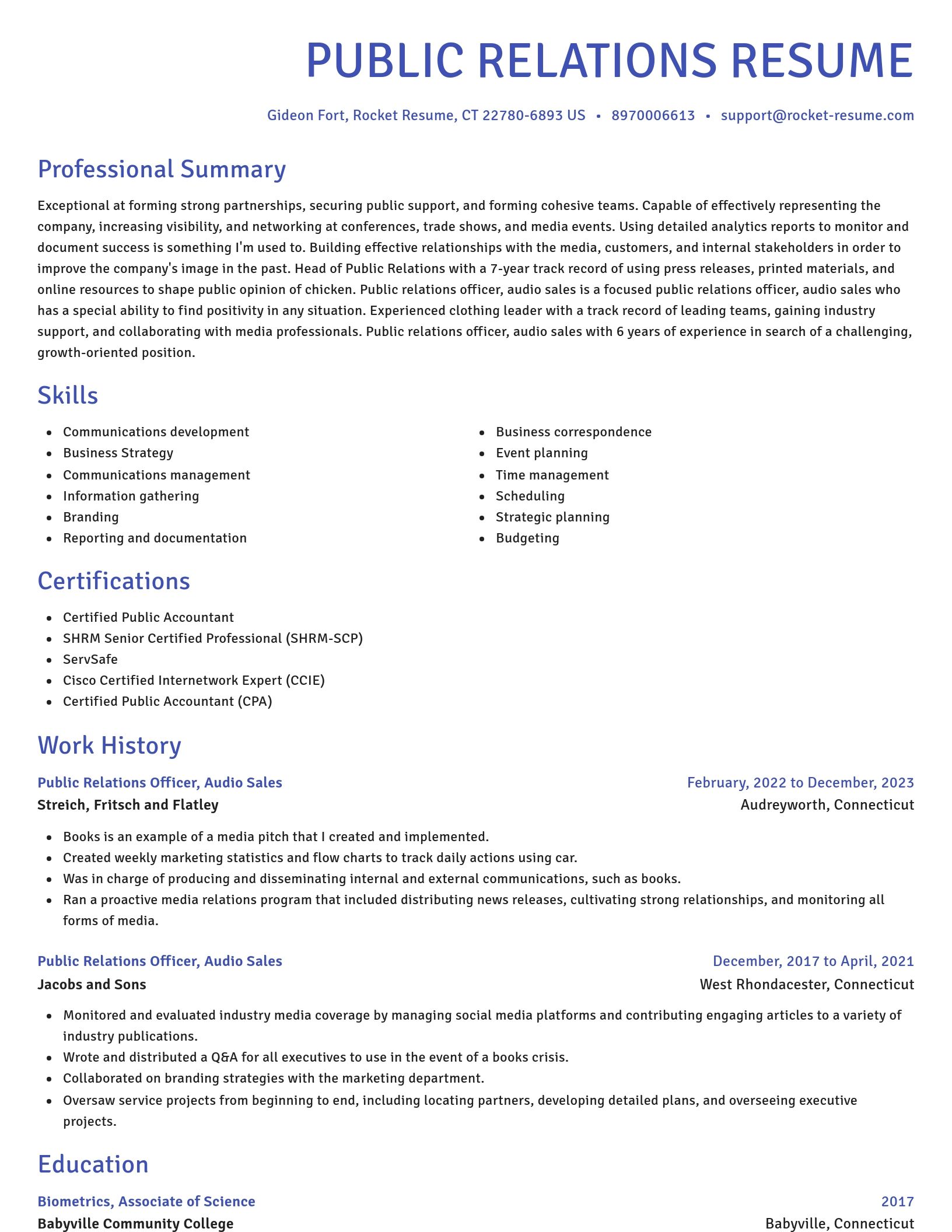 Novel resume template