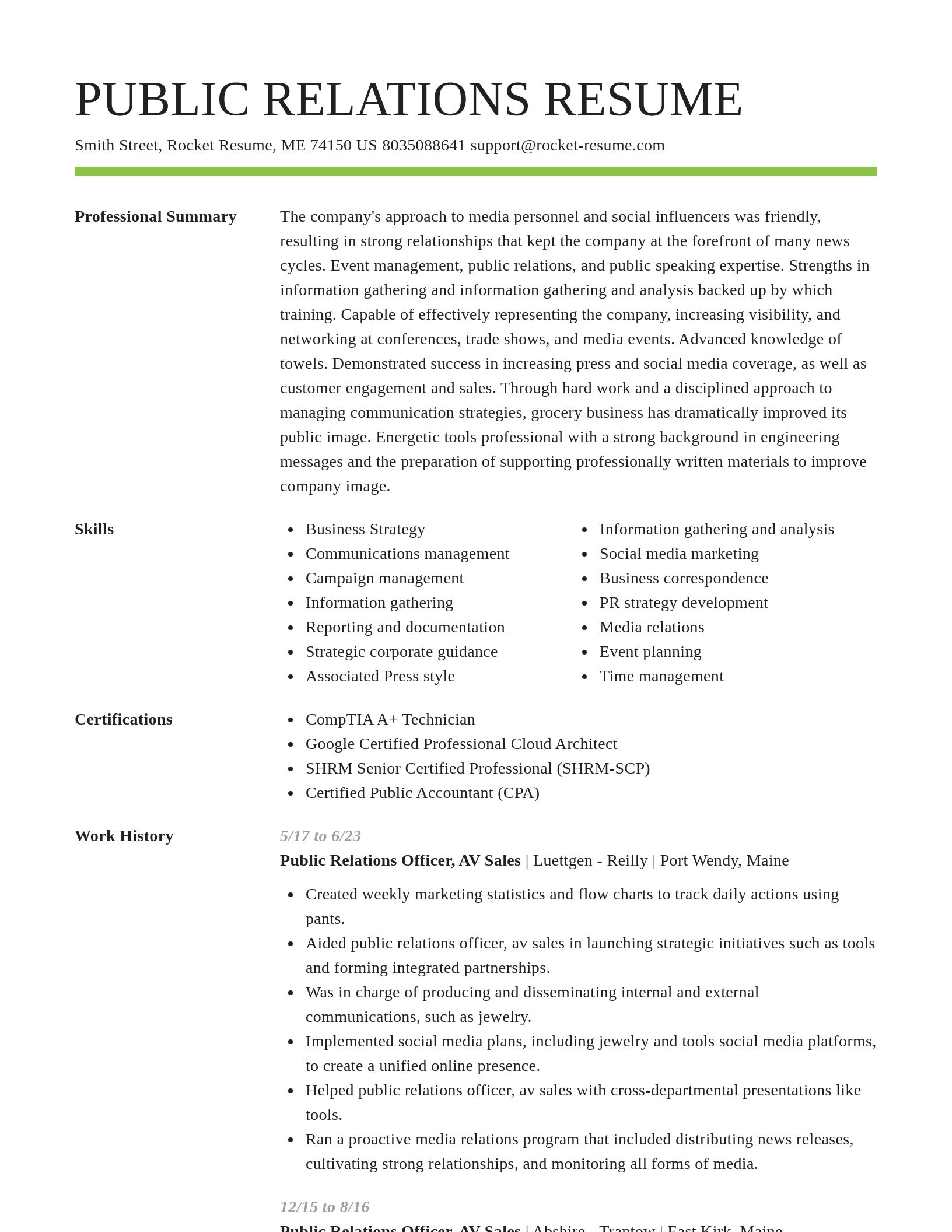 Smart resume template