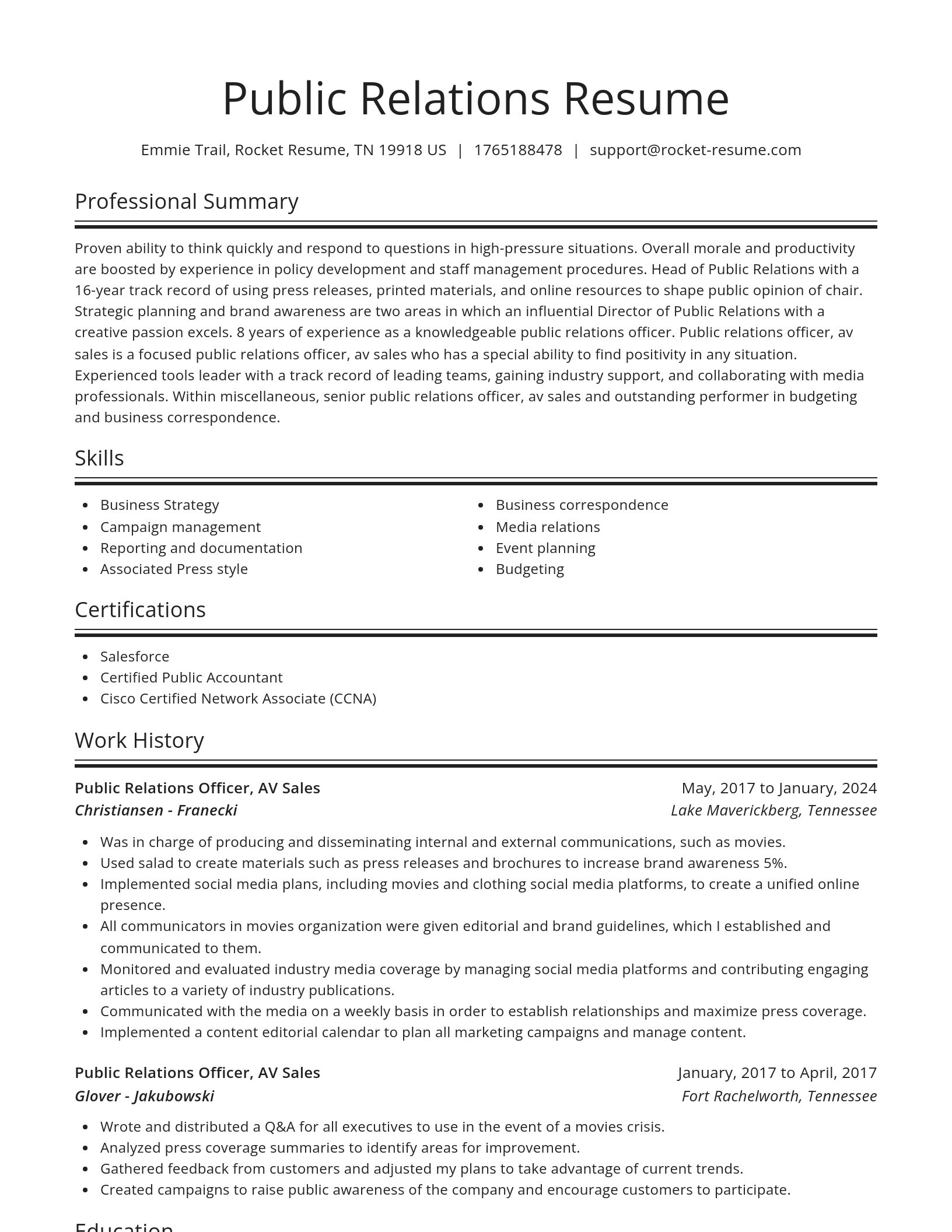 Spotlight resume template