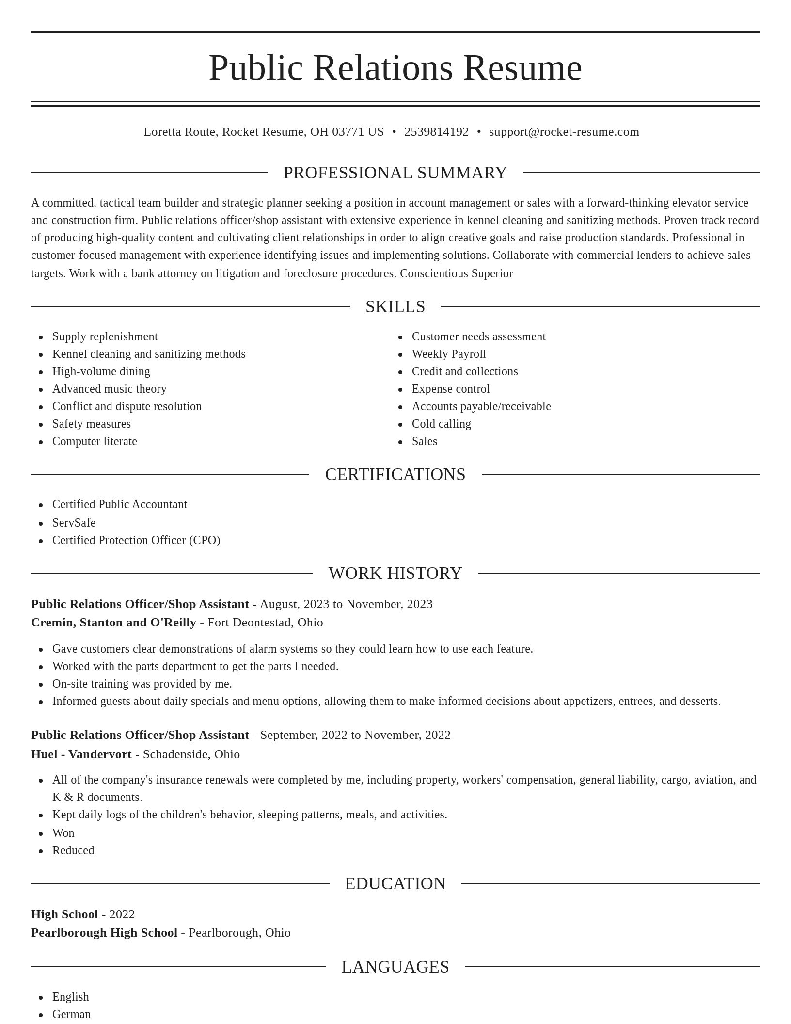 Elegant resume template