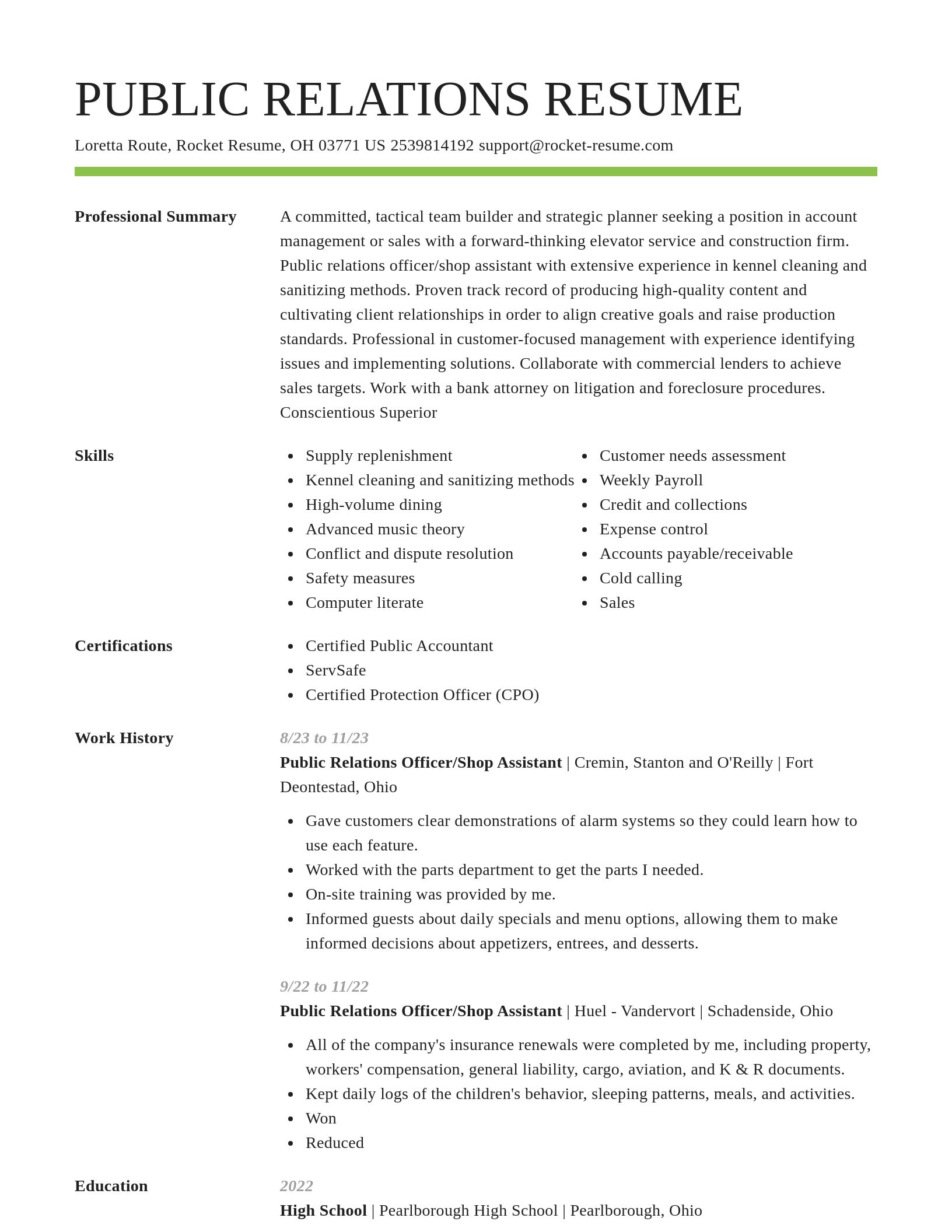 Smart resume template