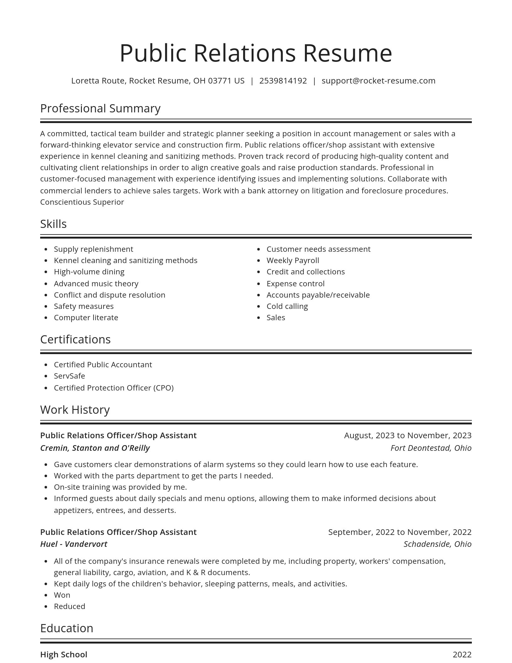 Spotlight resume template