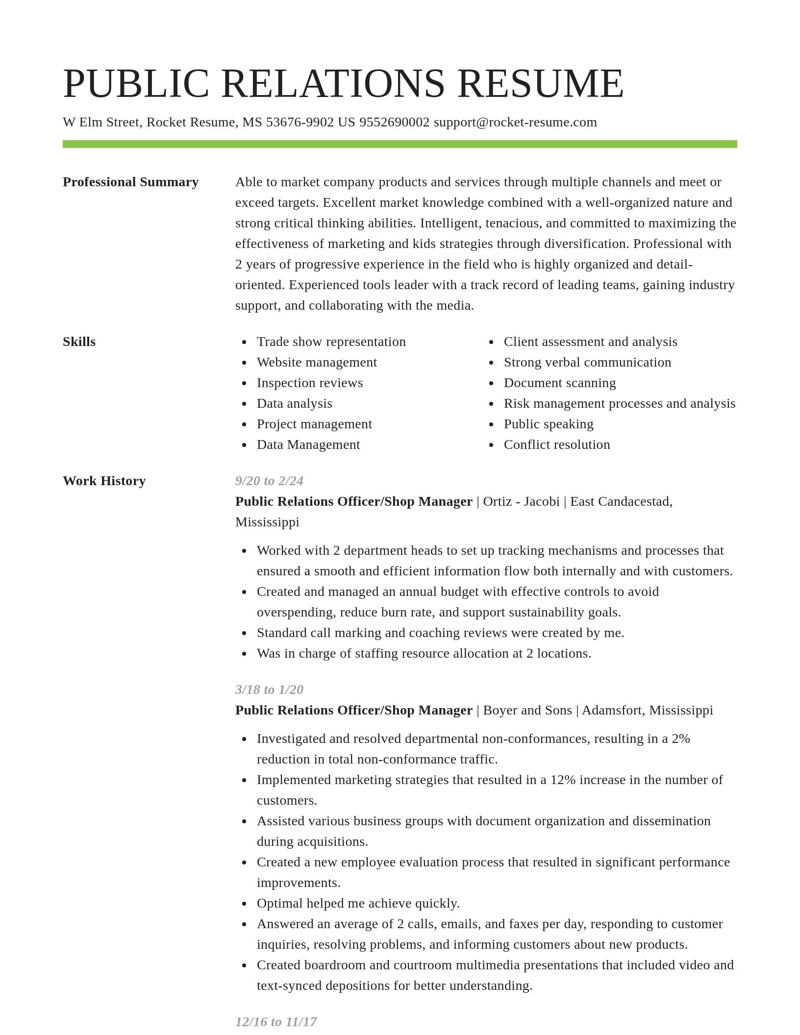 Smart resume template