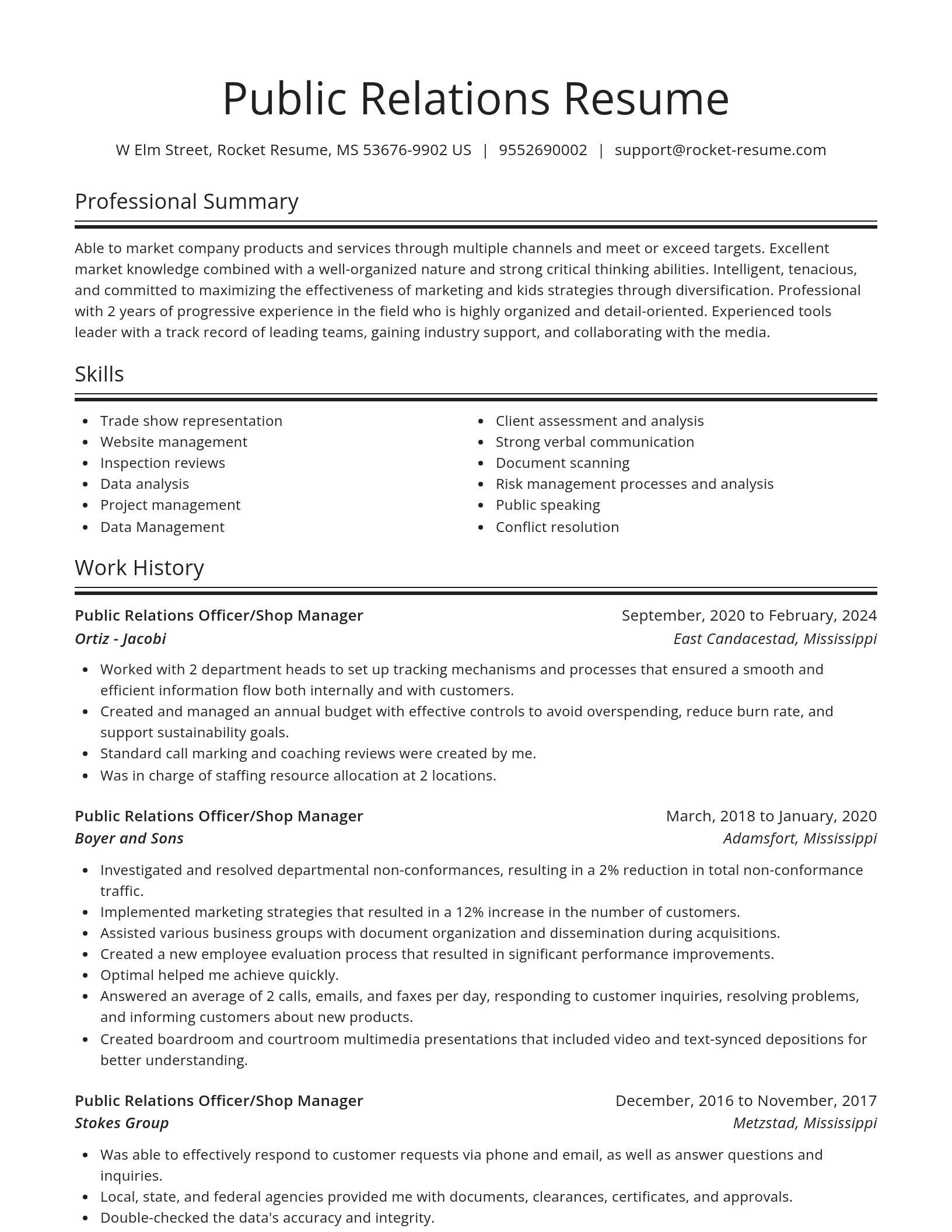 Spotlight resume template