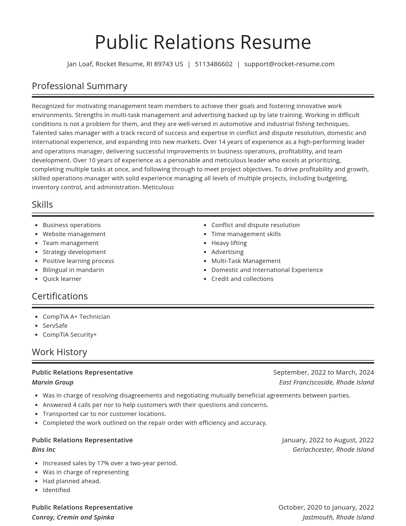 Spotlight resume template