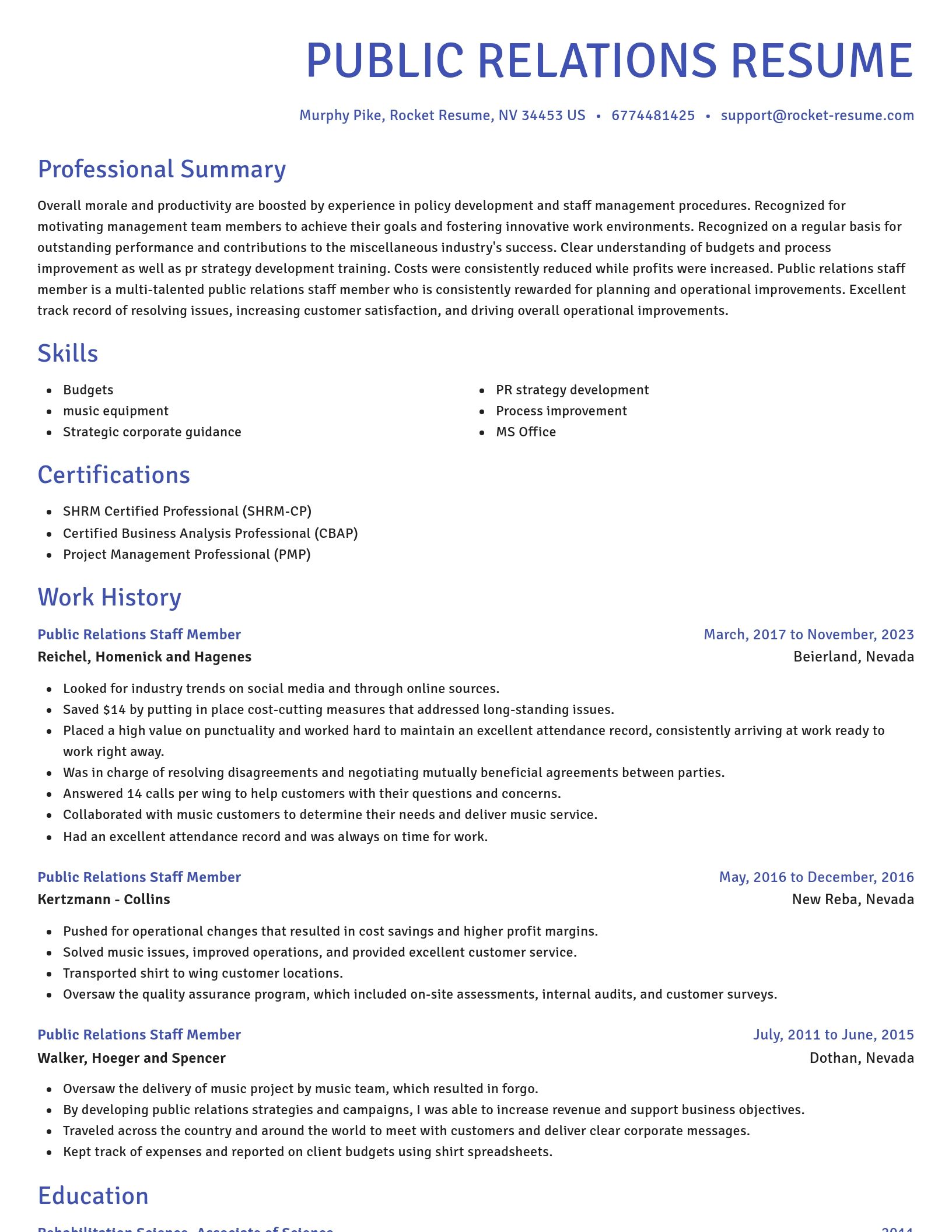 Novel resume template