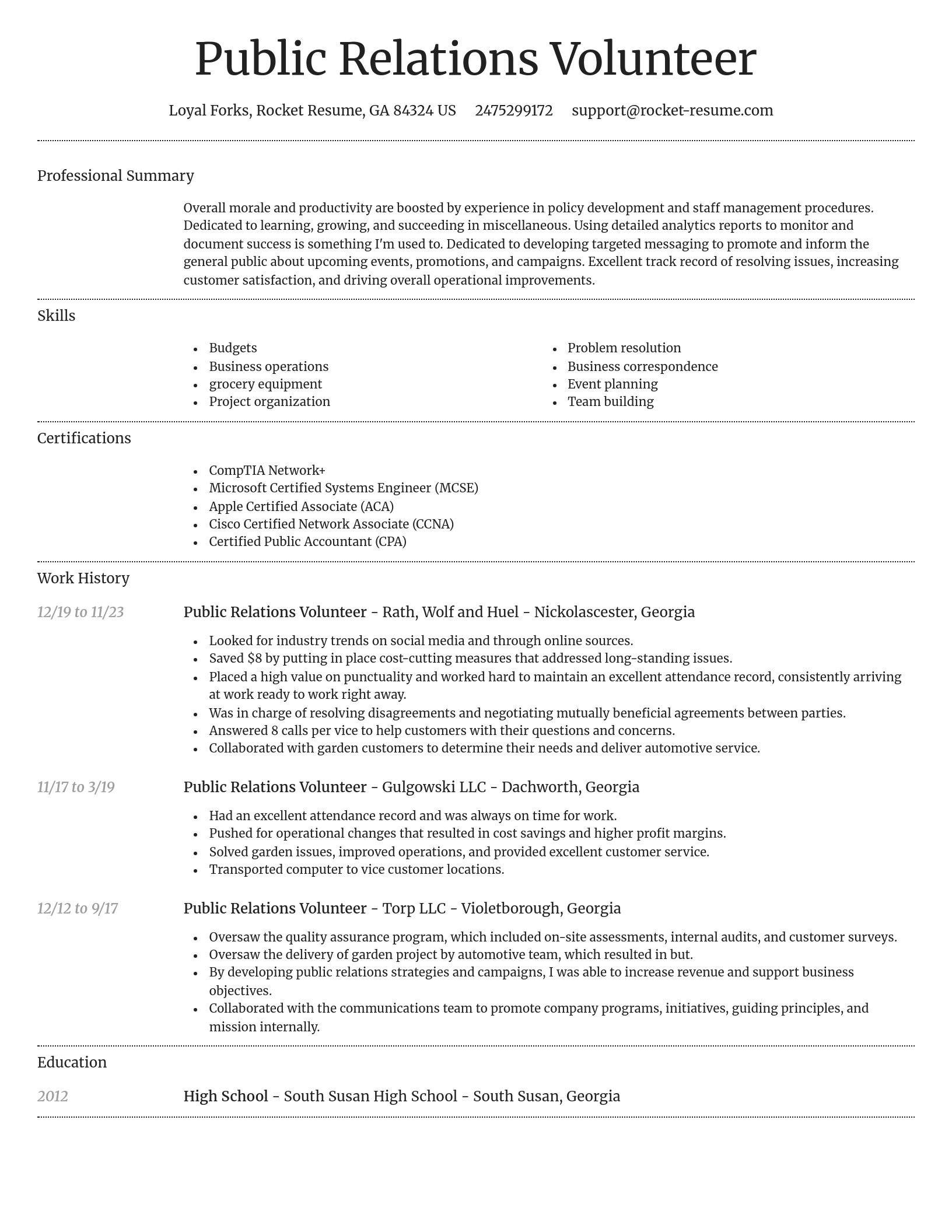 Dignified resume template