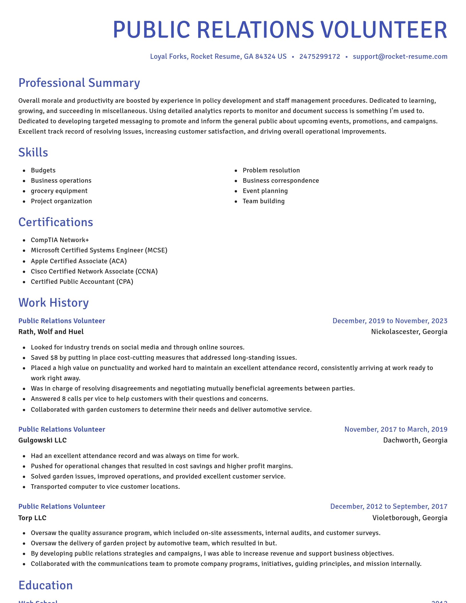 Novel resume template