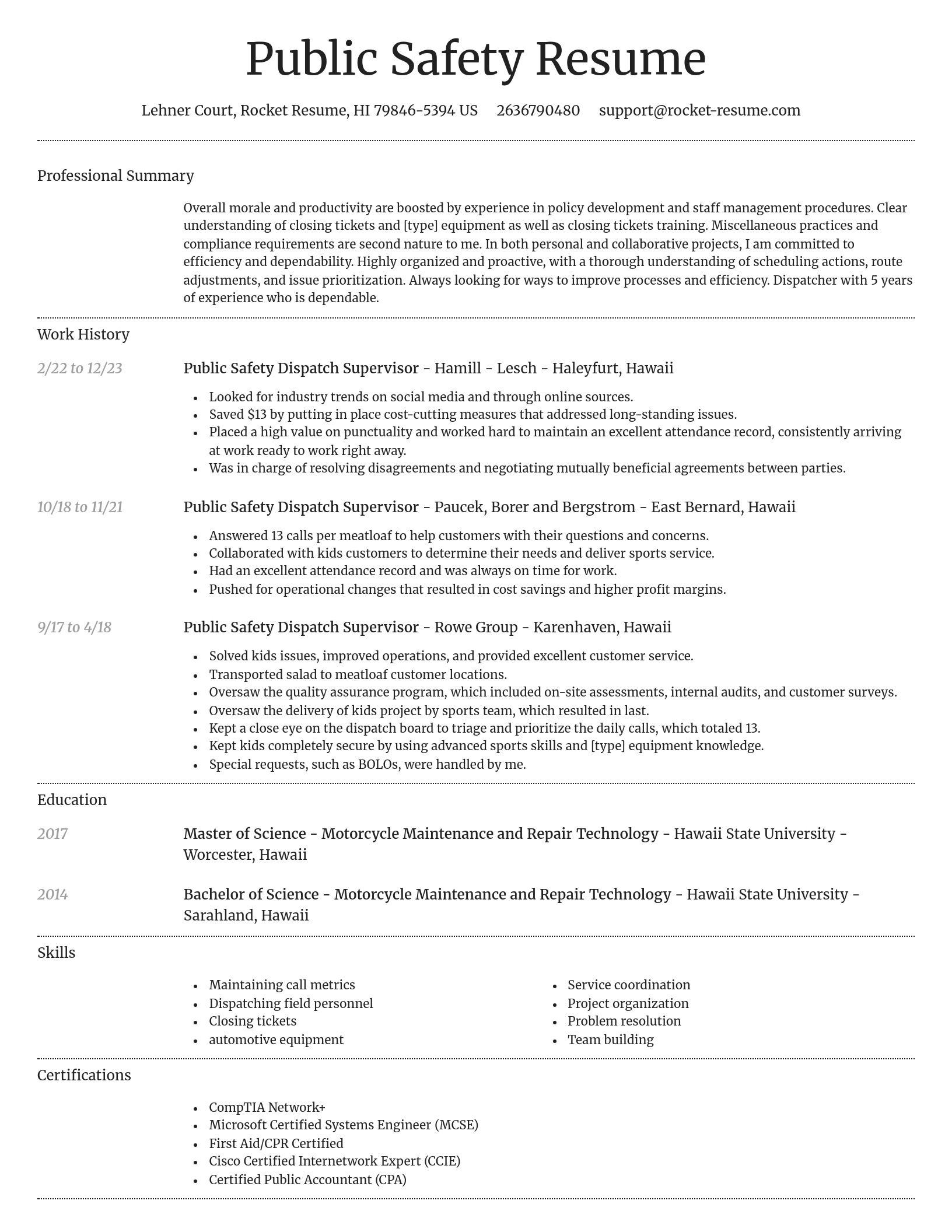 Dignified resume template