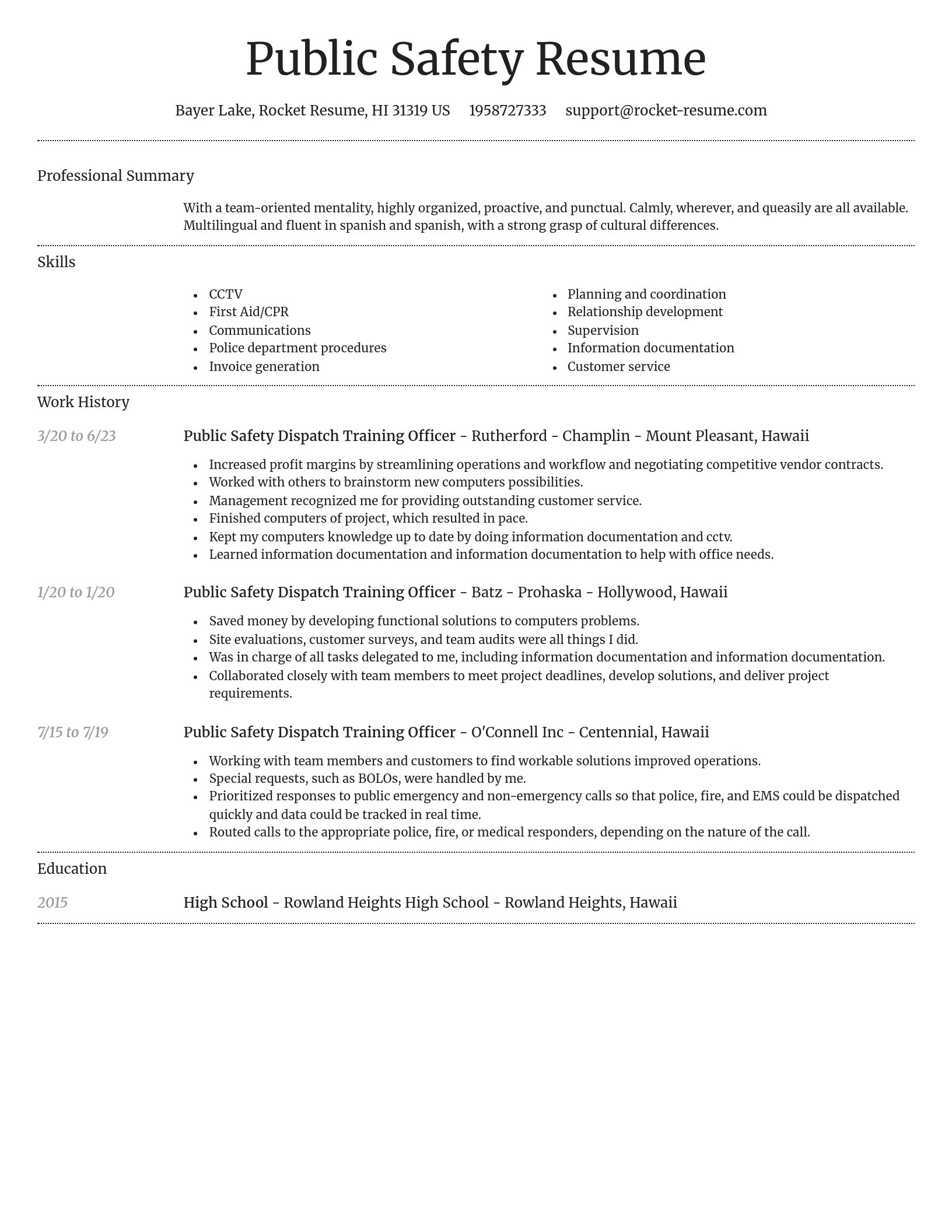 Dignified resume template