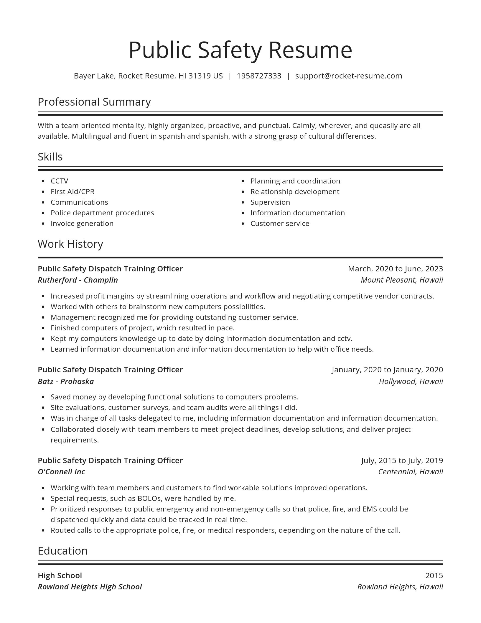 Spotlight resume template