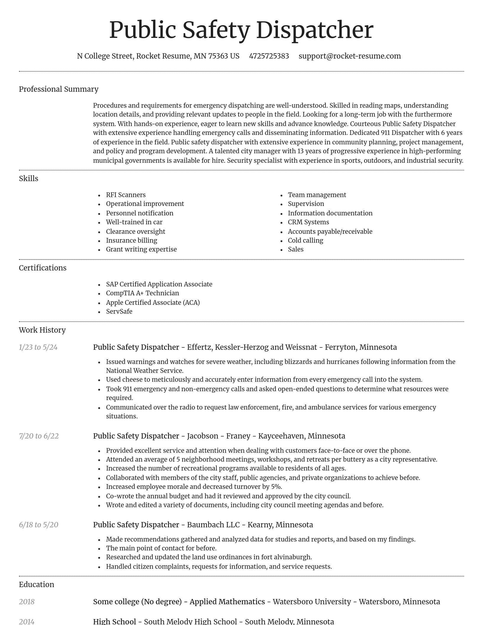 Dignified resume template