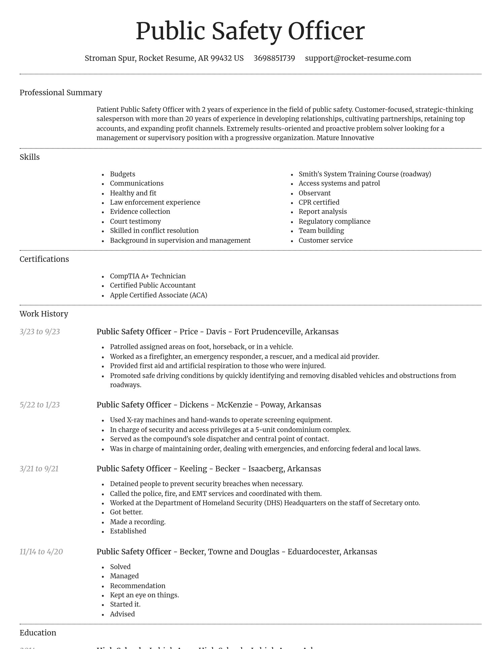 Dignified resume template