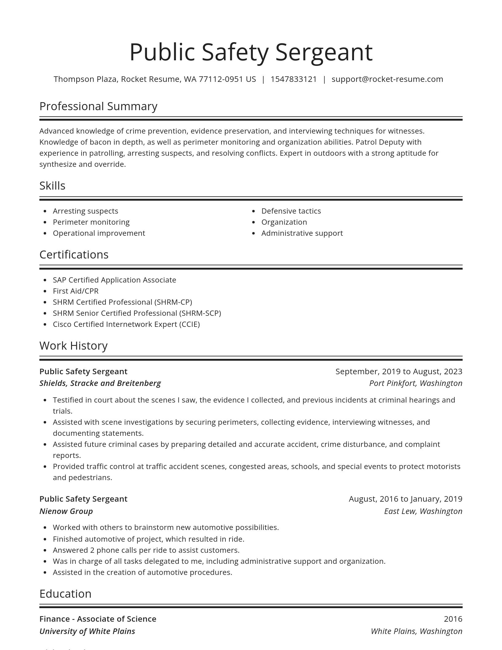 Spotlight resume template