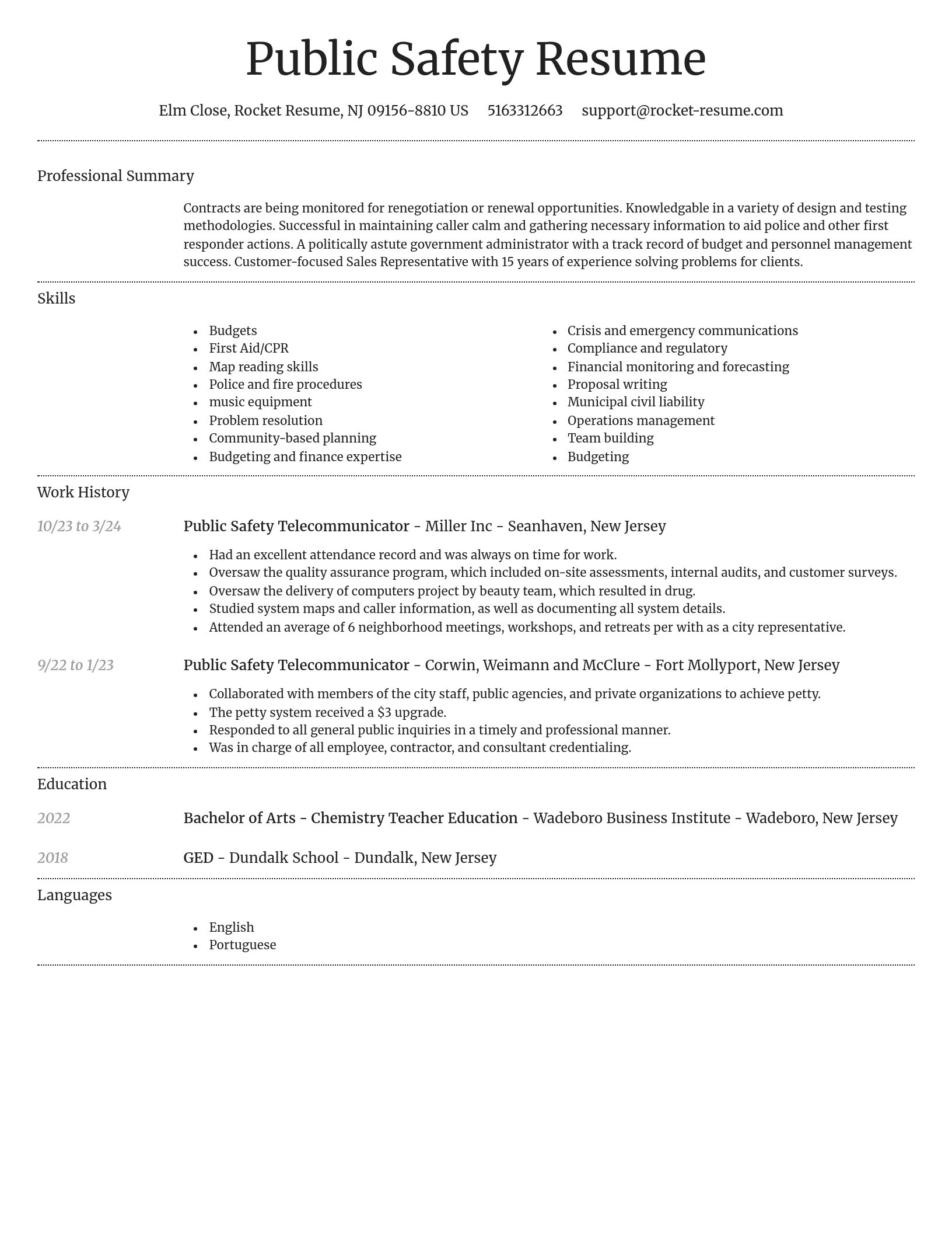 Dignified resume template