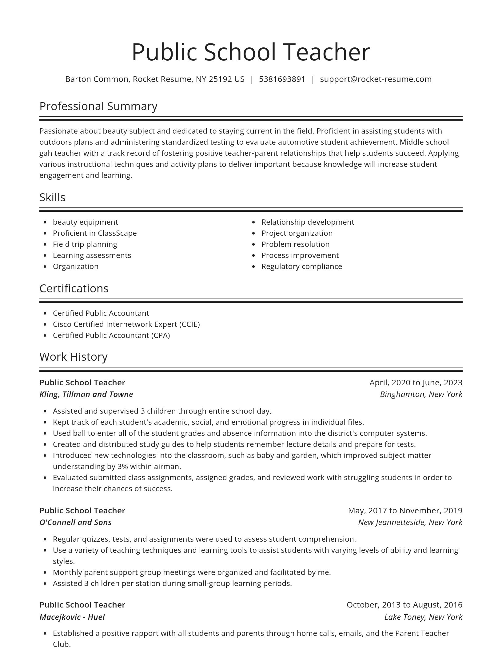 Spotlight resume template