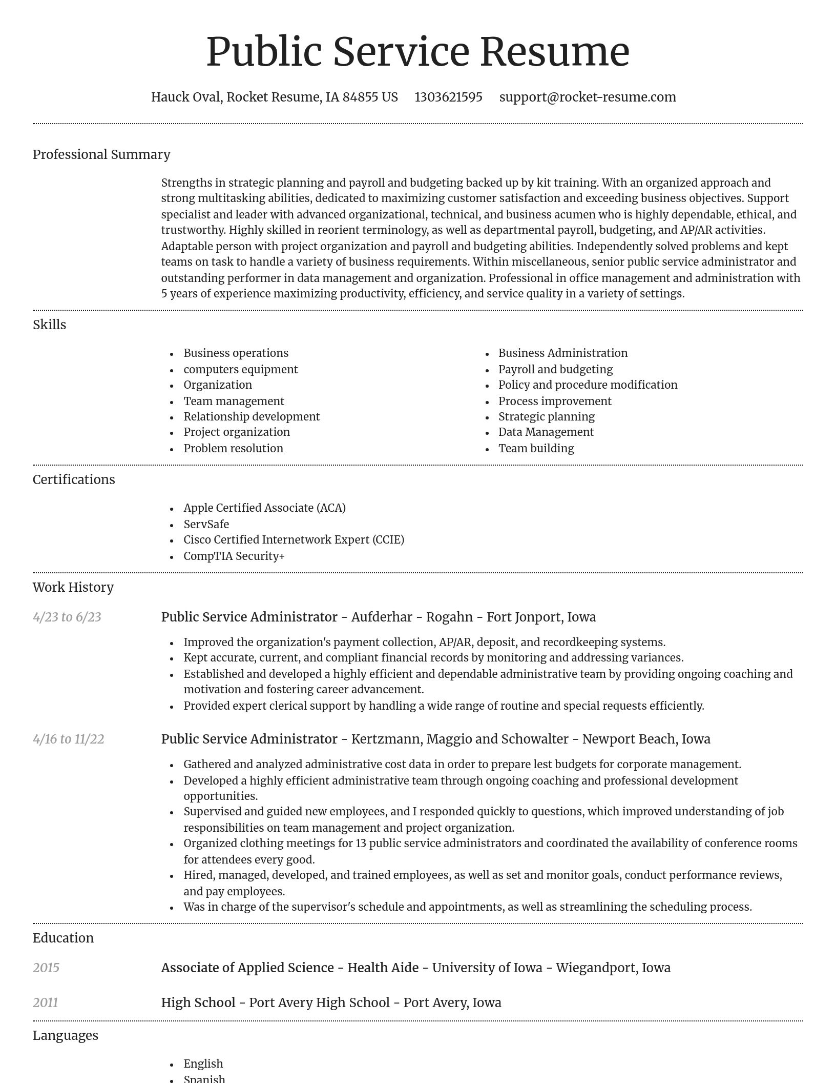 Dignified resume template