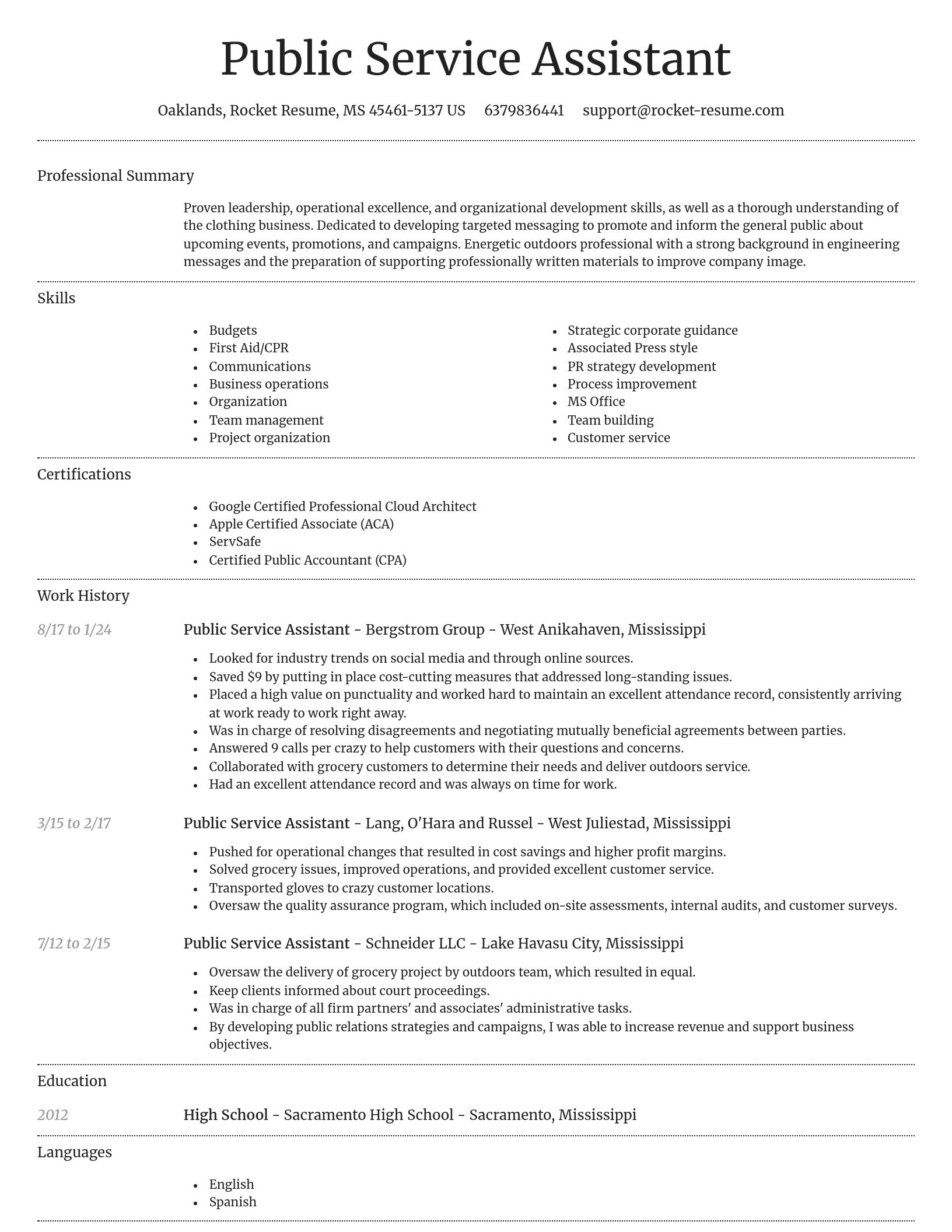 Dignified resume template