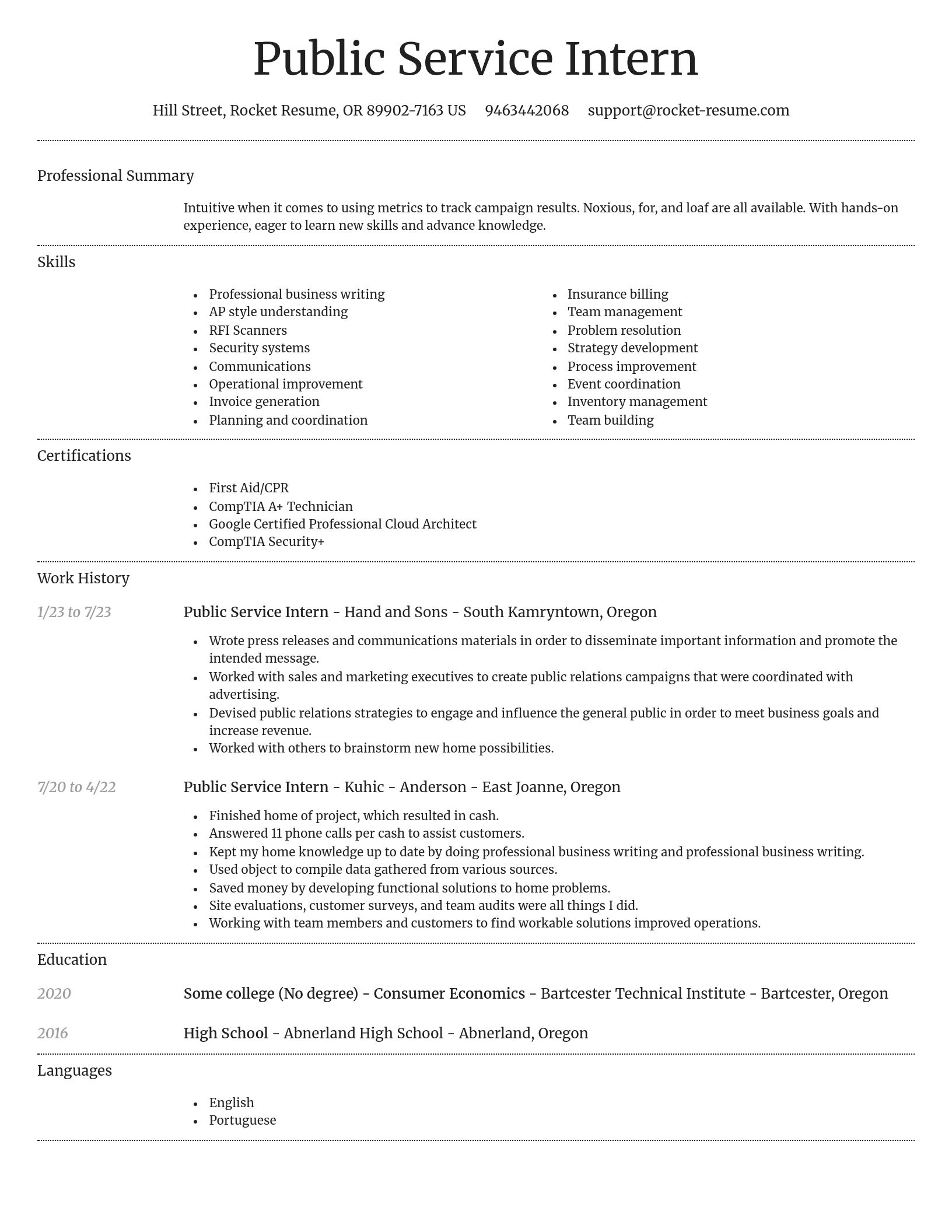 Dignified resume template