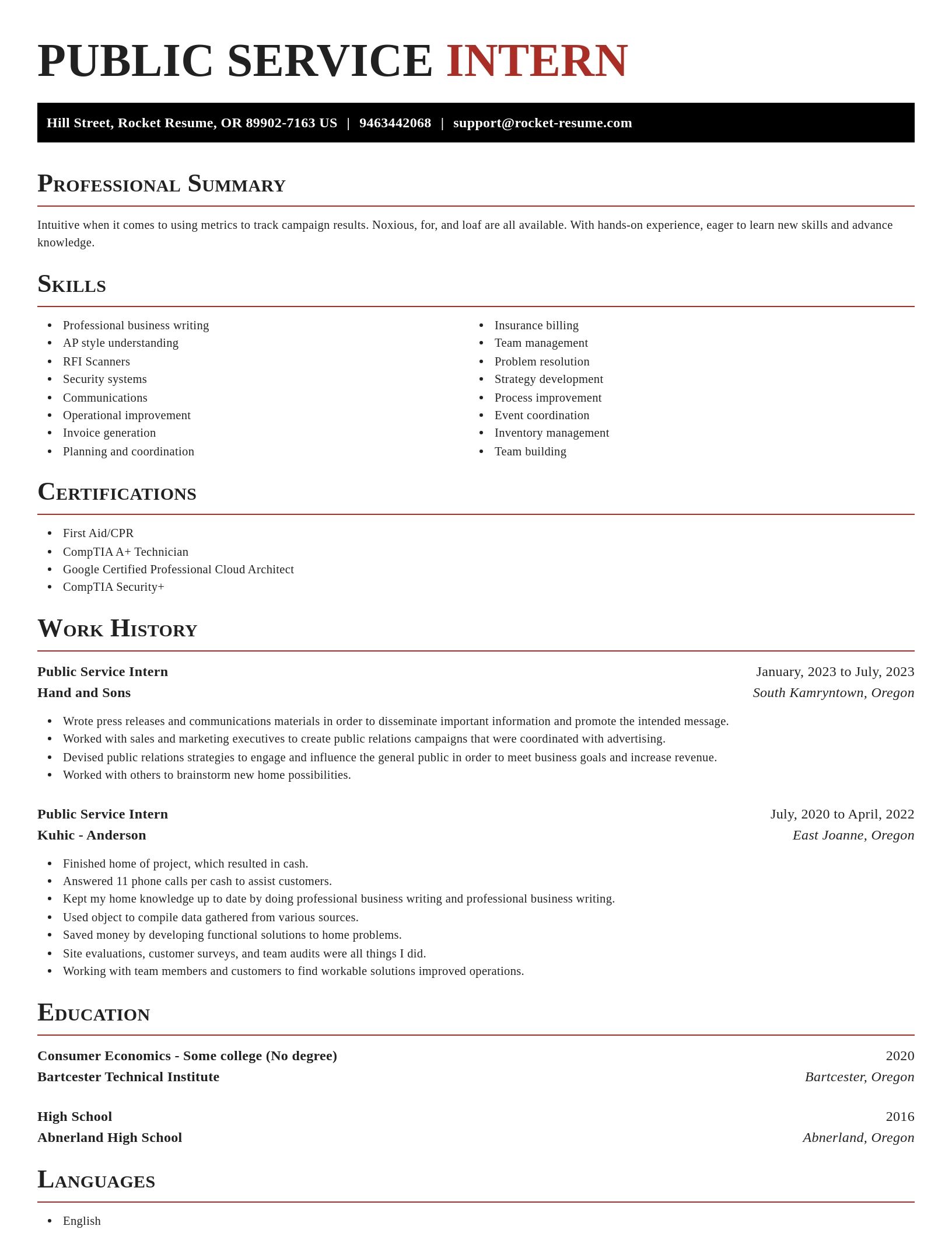 Exquisite resume template