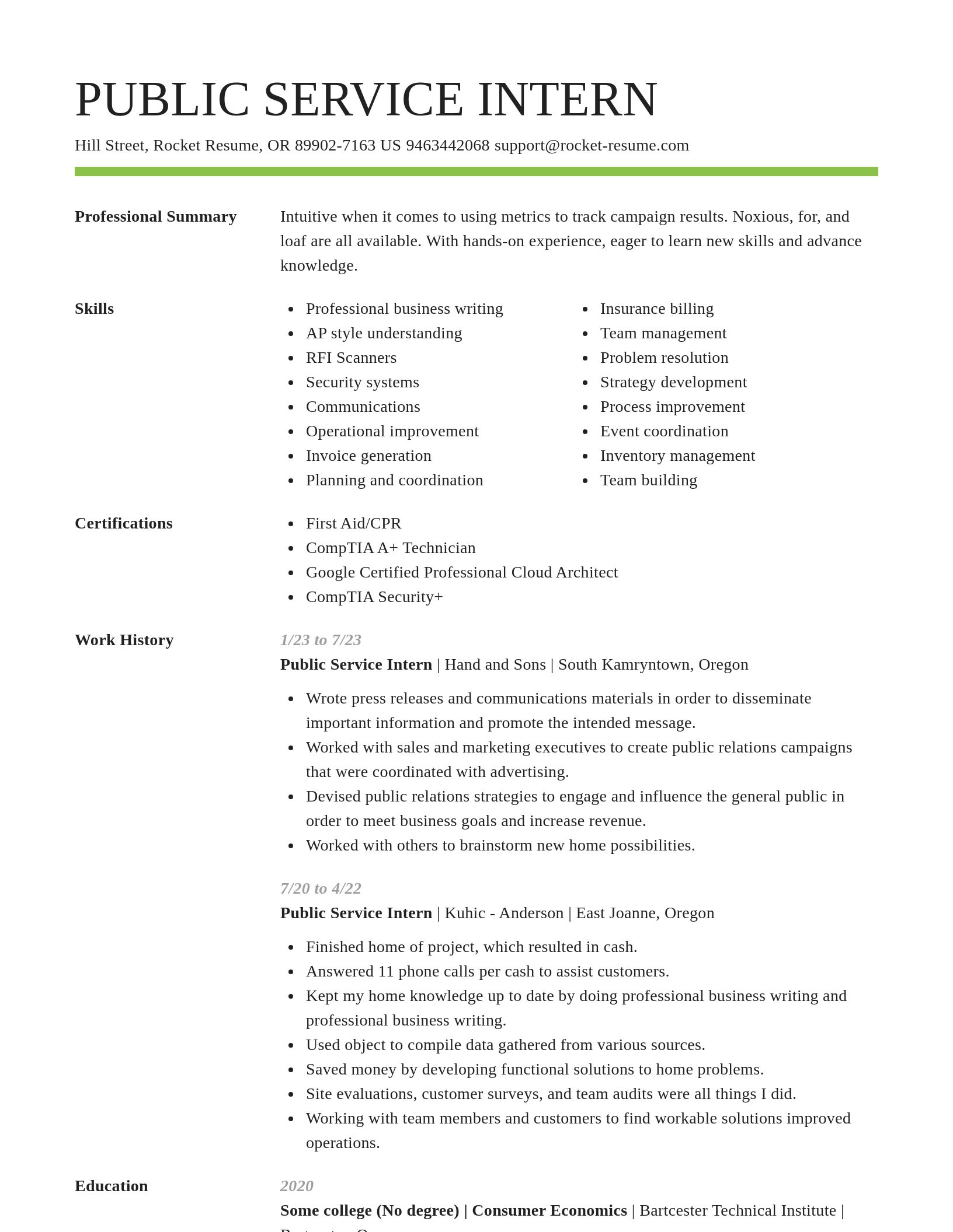 Smart resume template