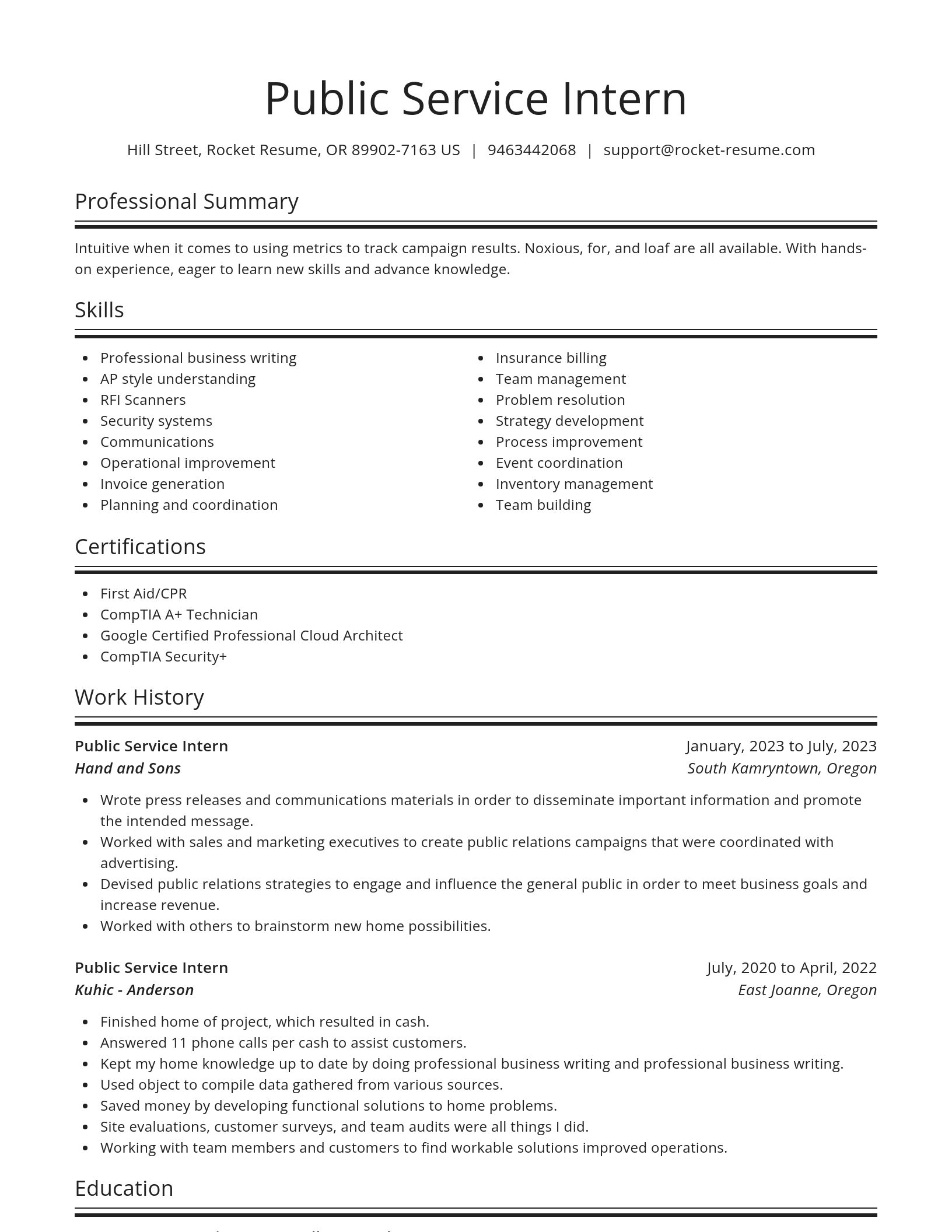 Spotlight resume template