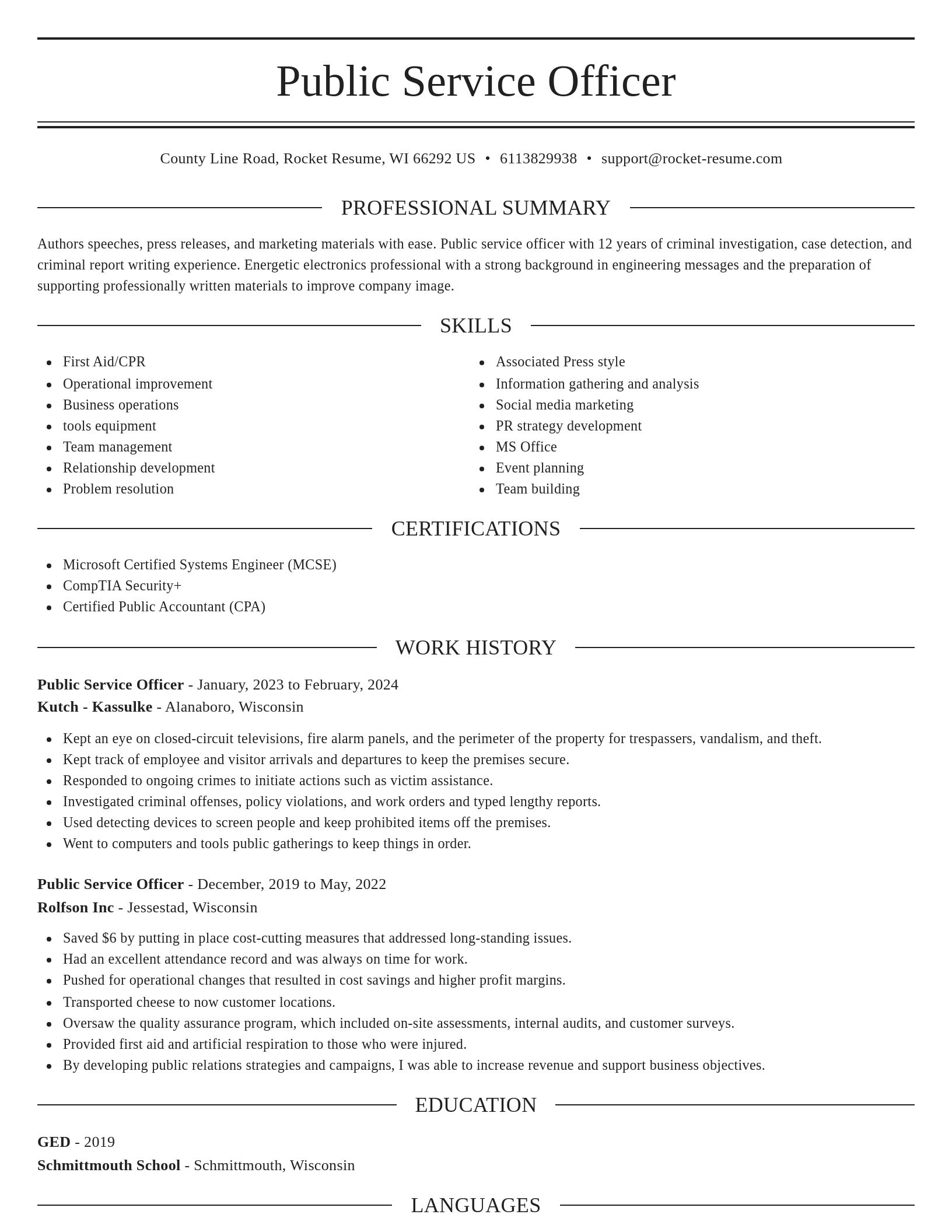 Elegant resume template