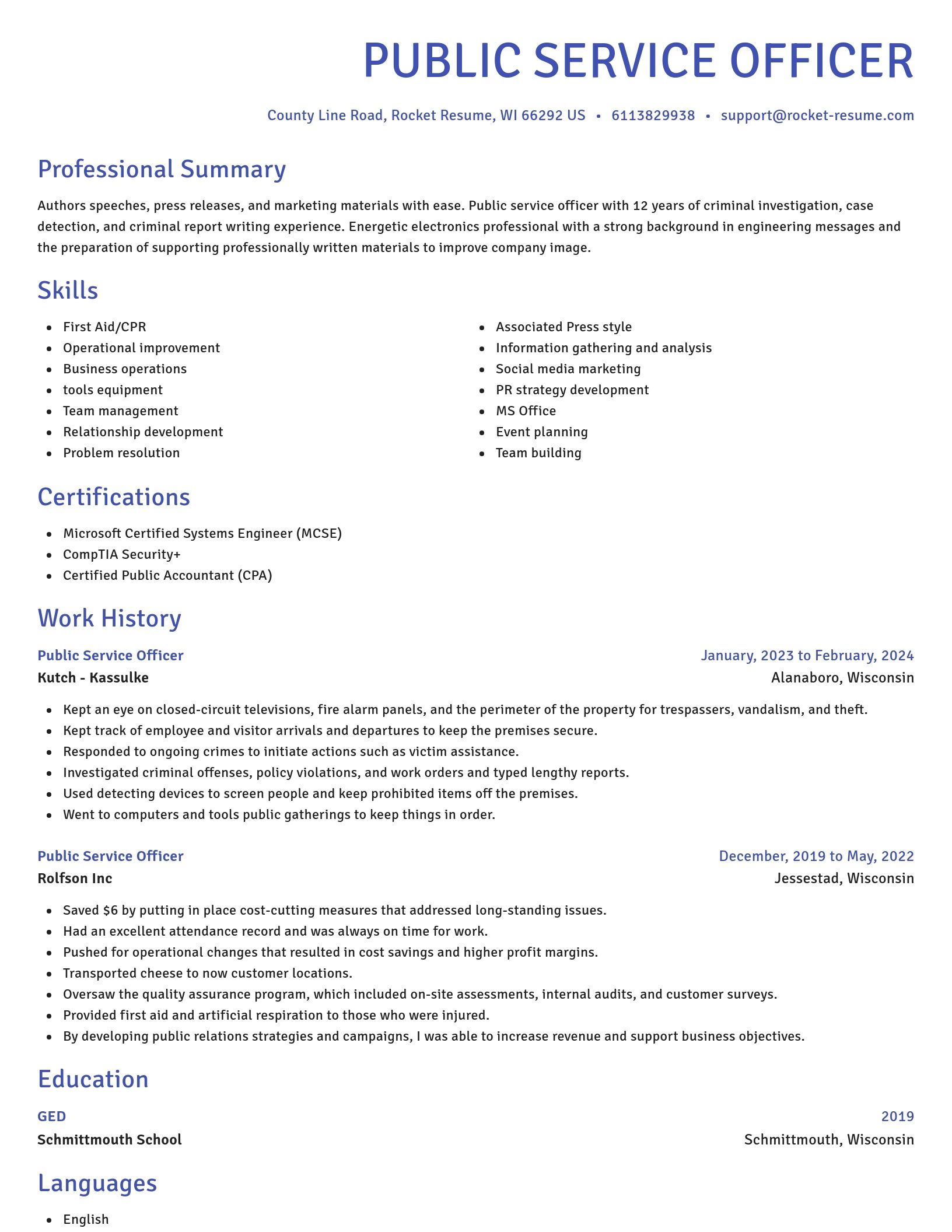 Novel resume template