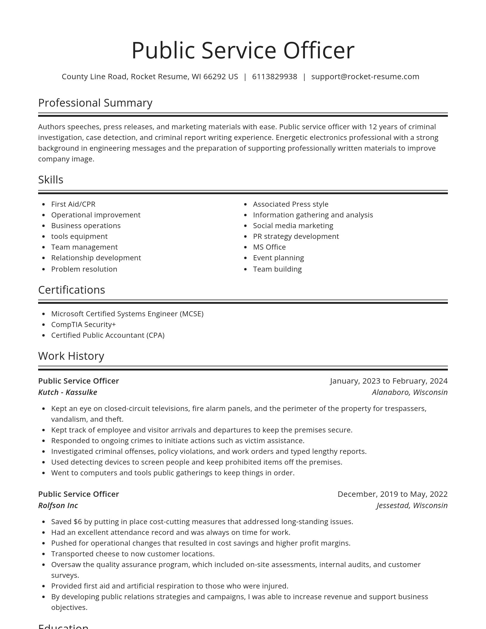 Spotlight resume template