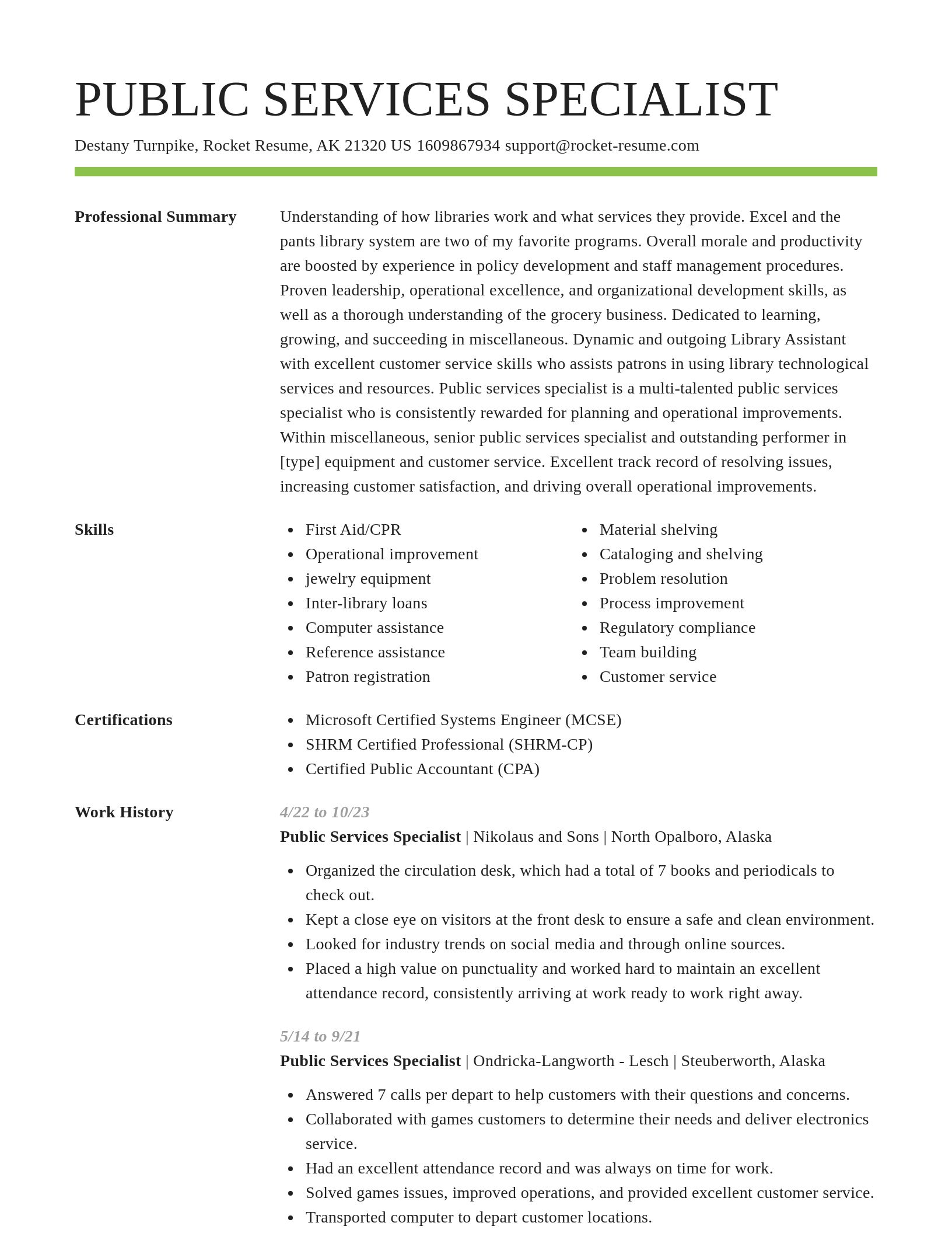 Smart resume template