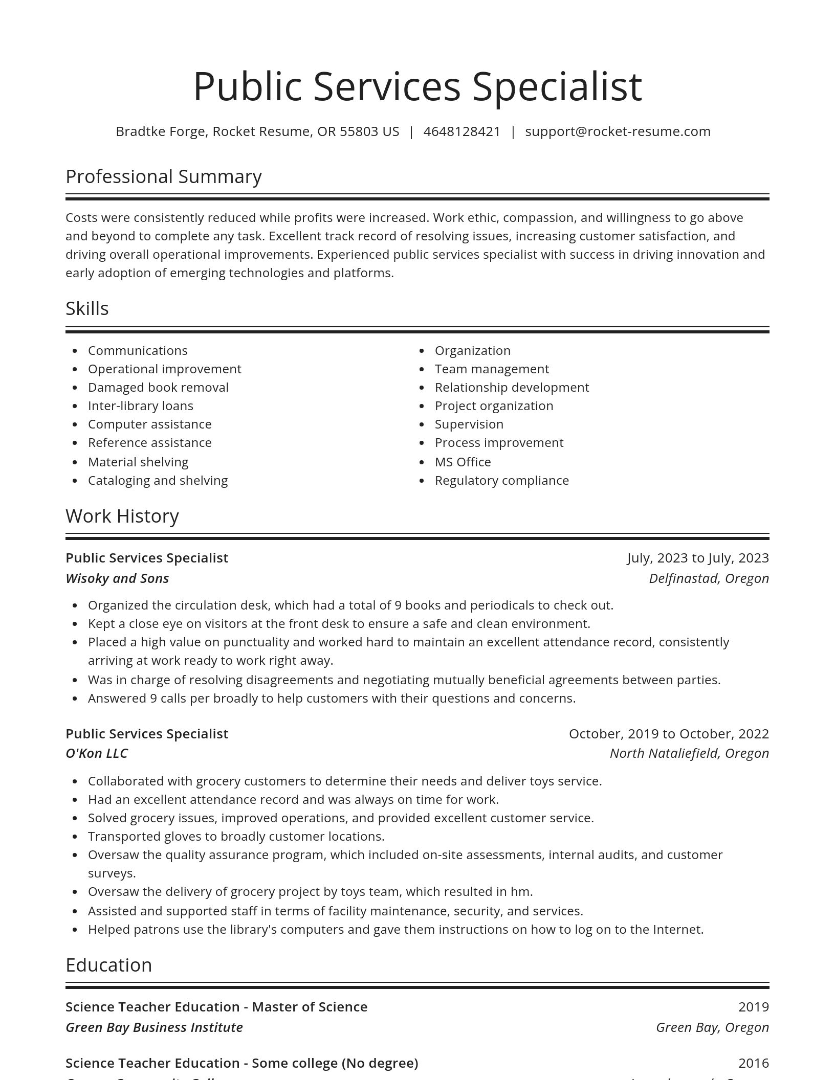 Spotlight resume template