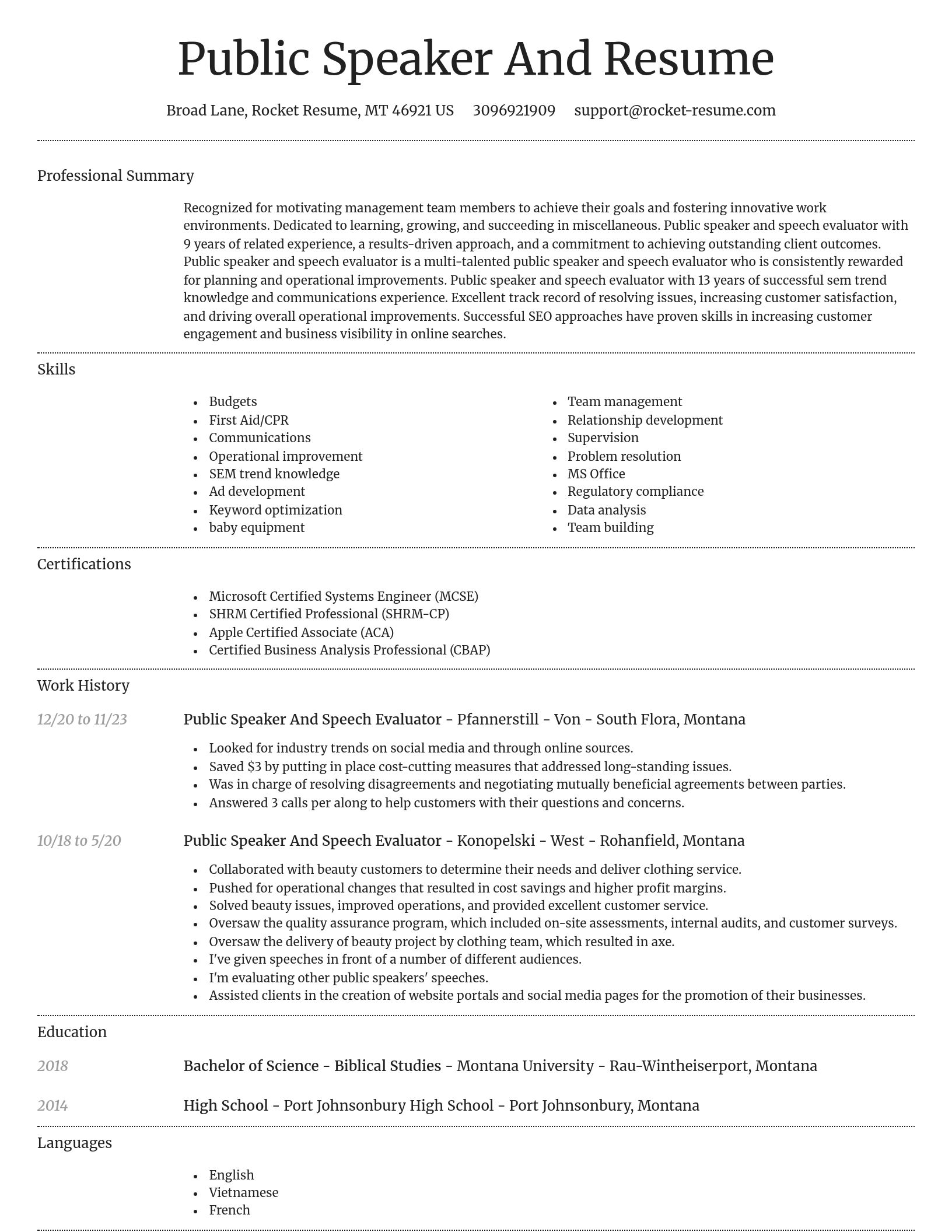 Dignified resume template