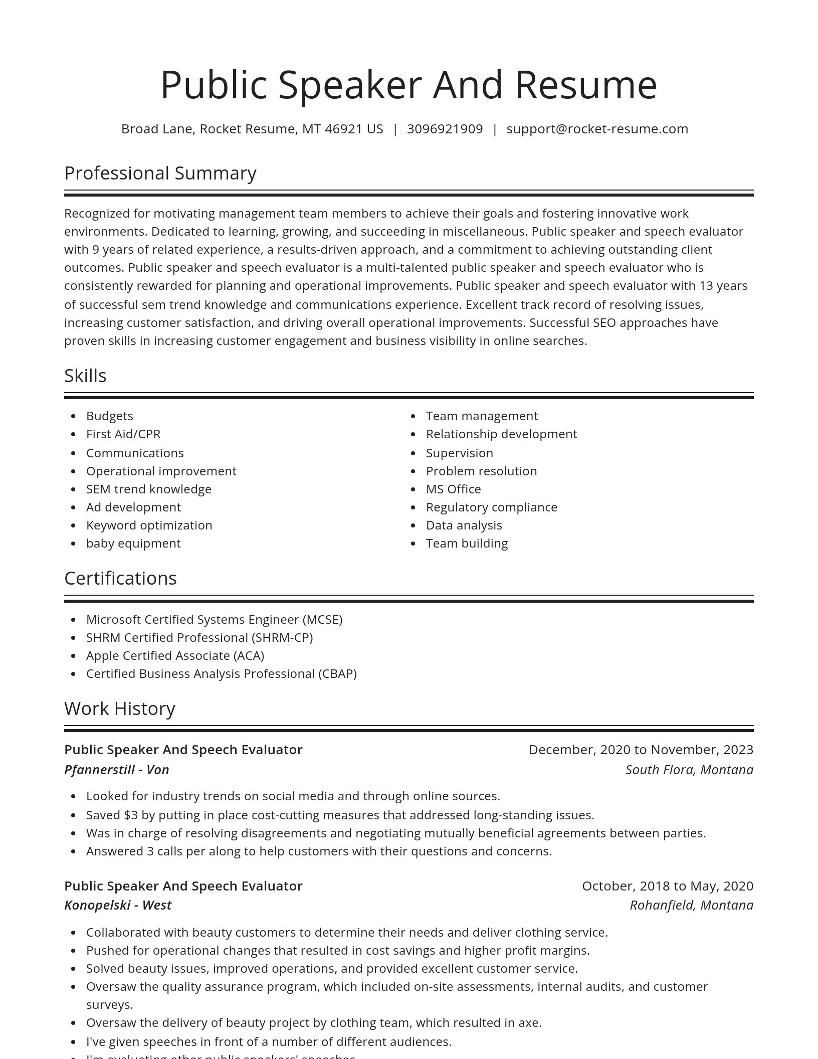 Spotlight resume template