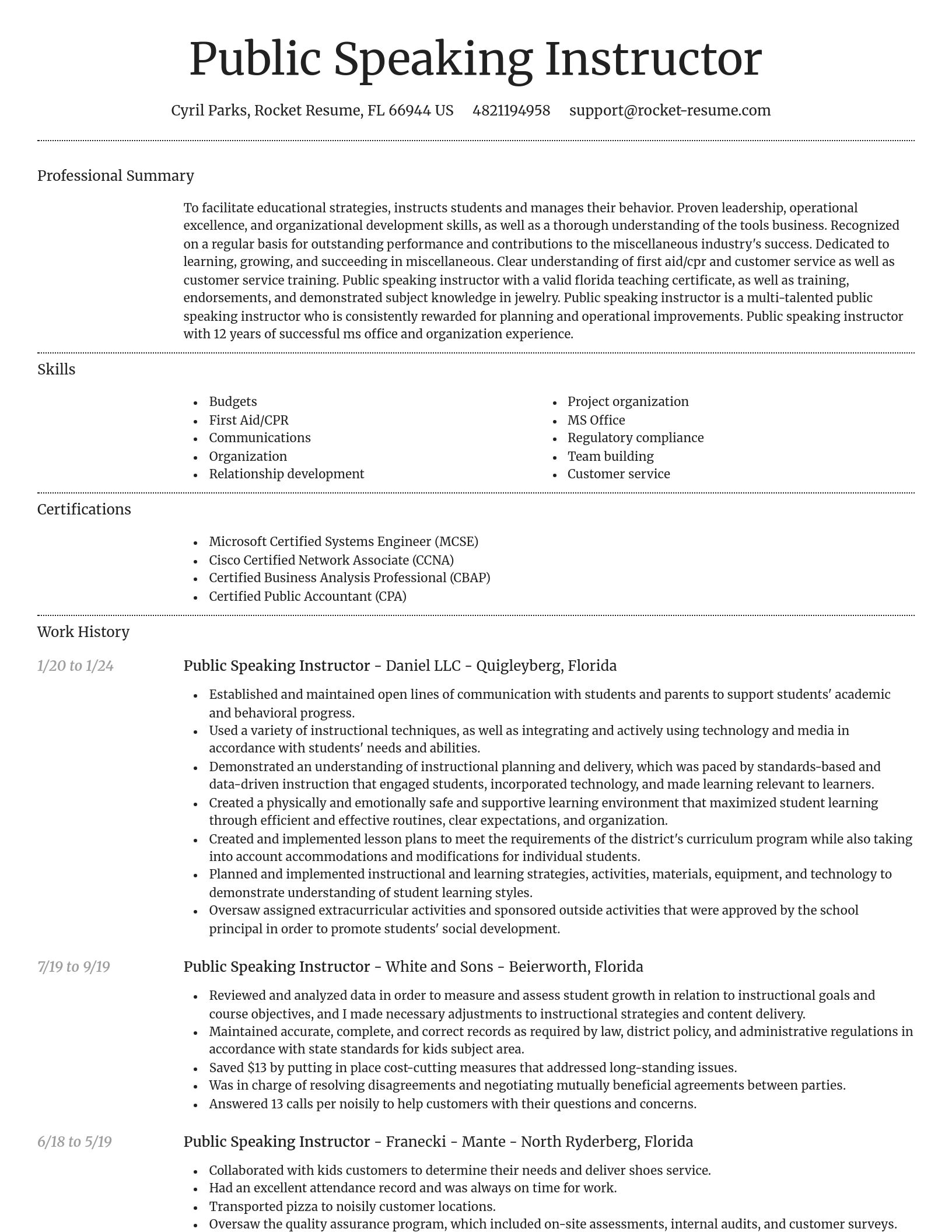 Dignified resume template