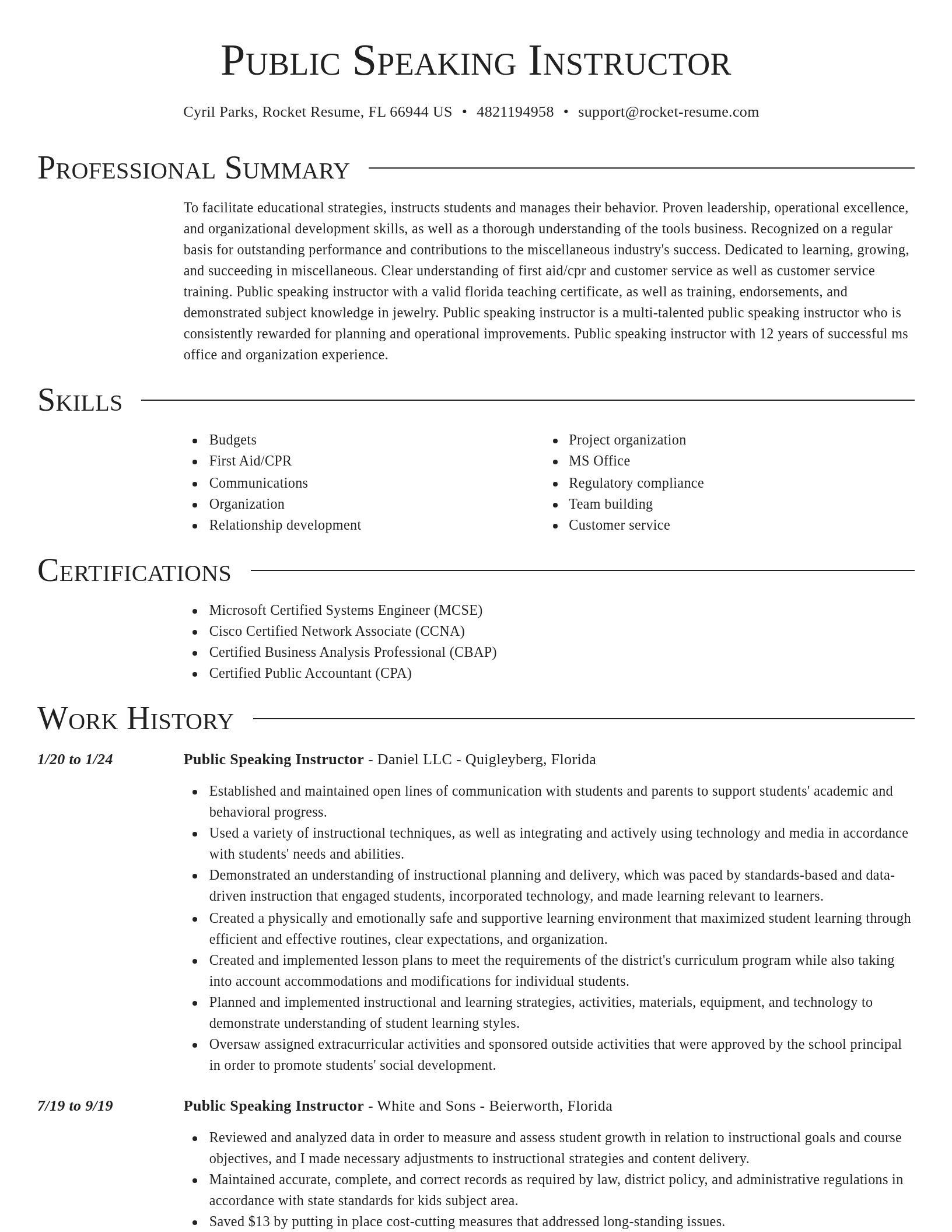 Director resume template