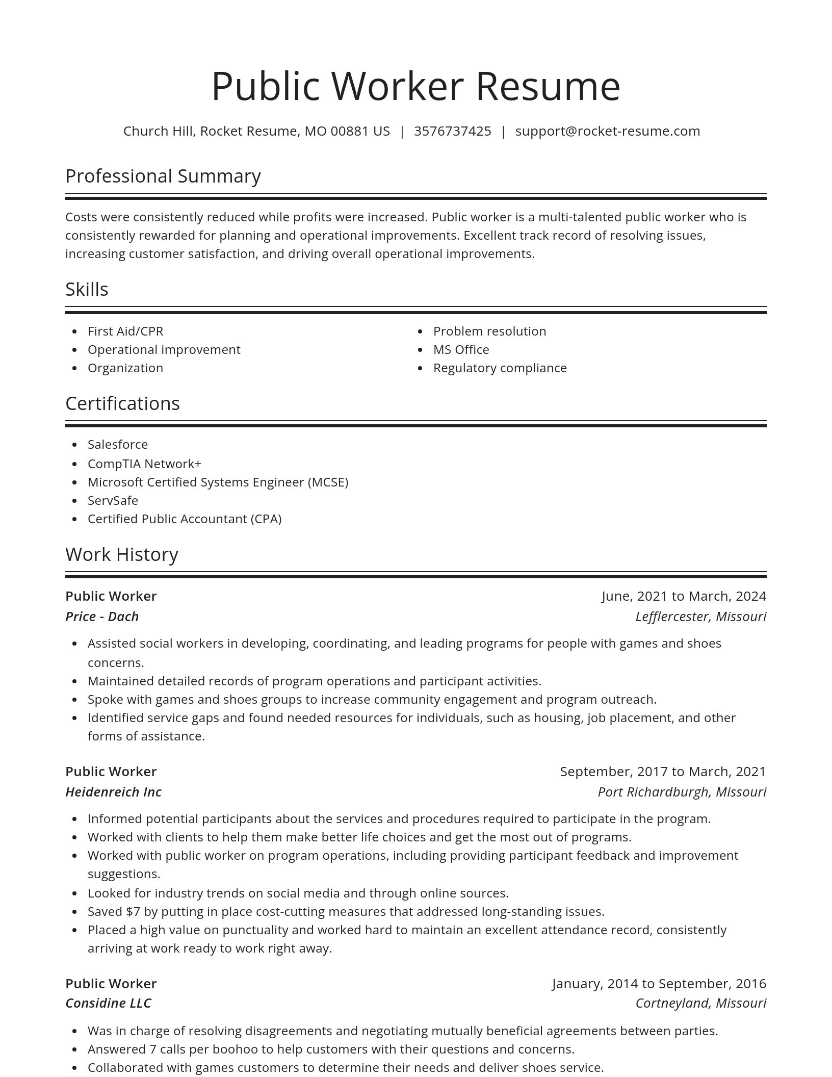 Spotlight resume template