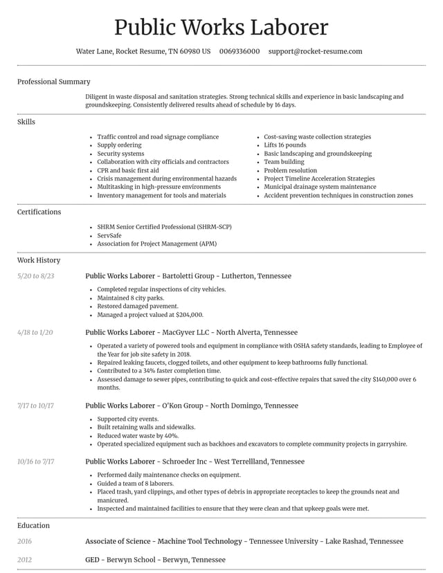 Dignified resume template