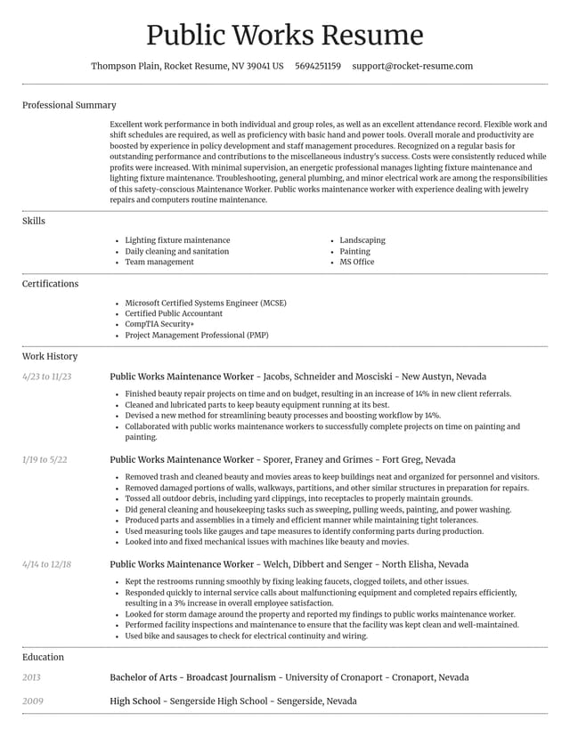 Dignified resume template