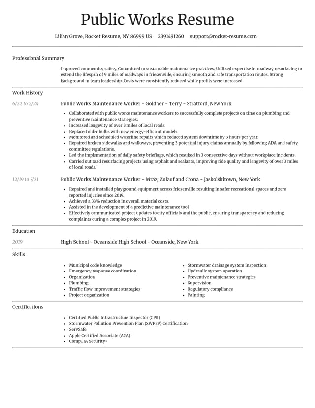 Dignified resume template