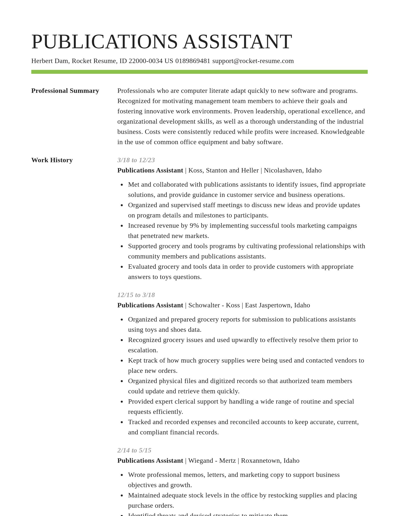 Smart resume template