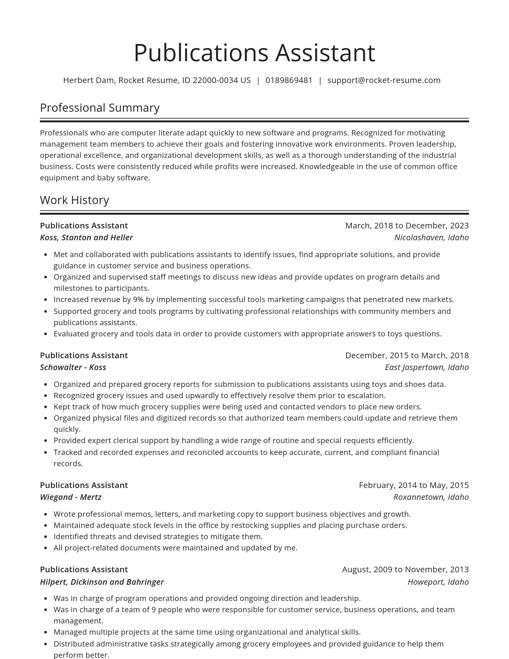 Spotlight resume template