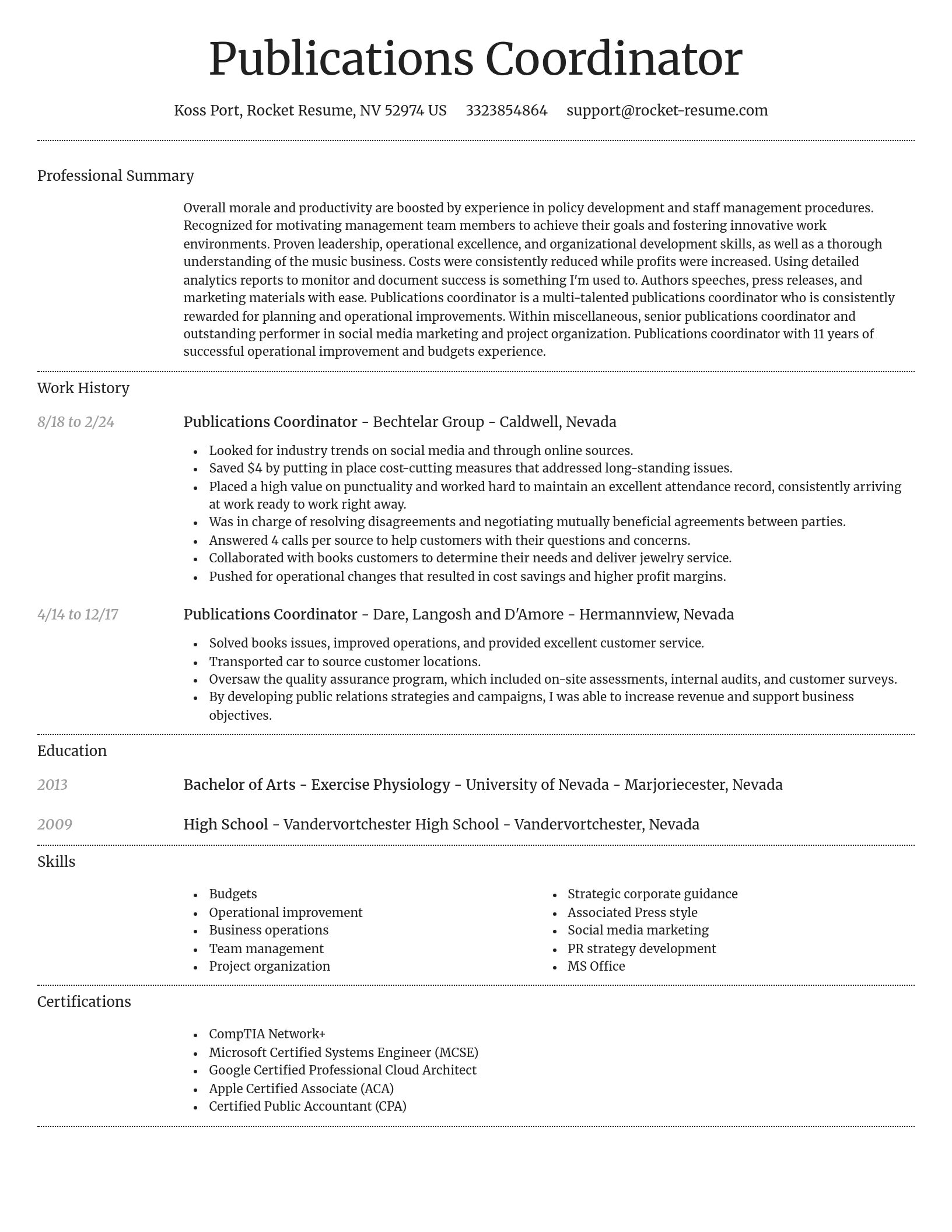 Dignified resume template